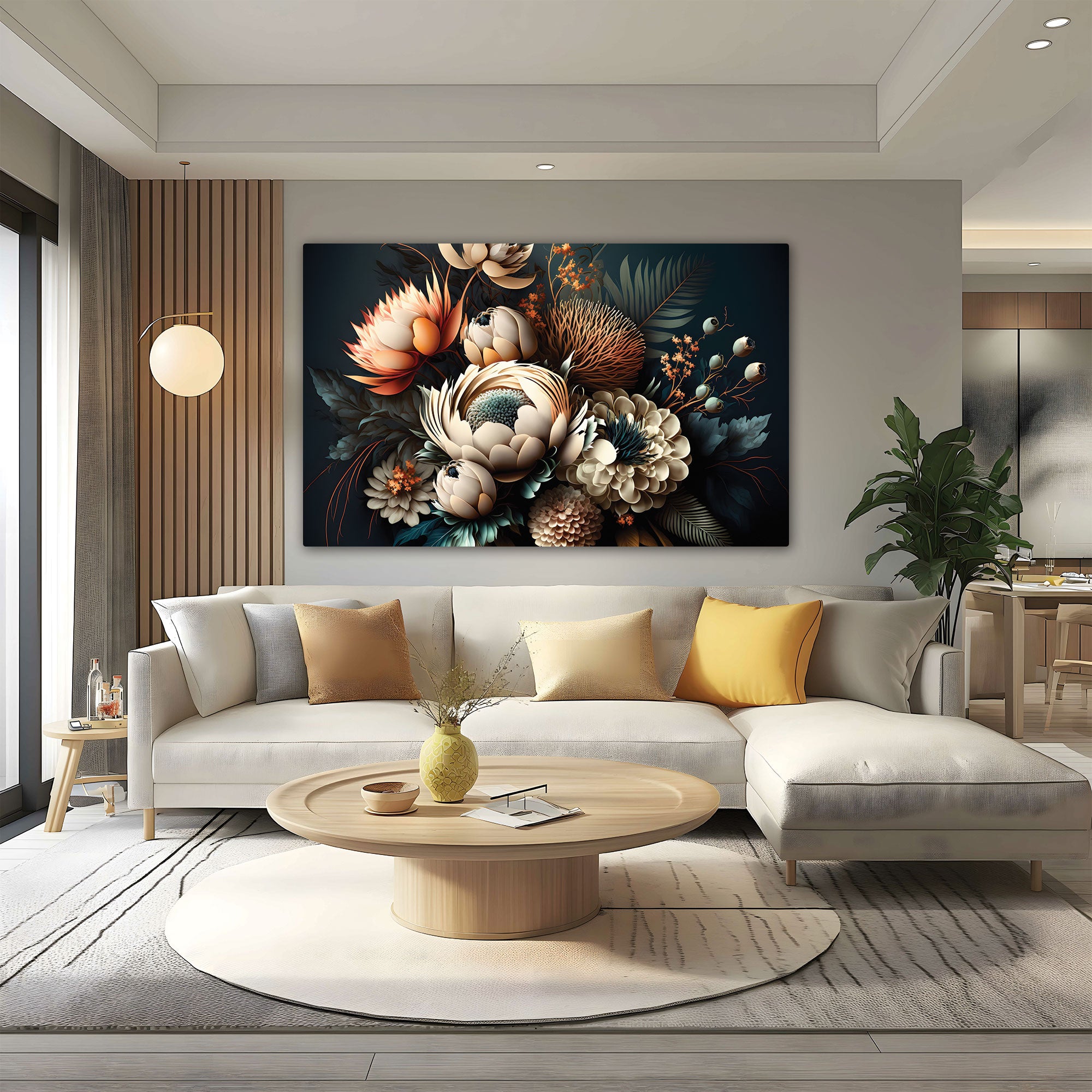 3d flowers Canvas painting with frame Big Size Wall Art for living room,Bedroom,Drawing room,Hotels
