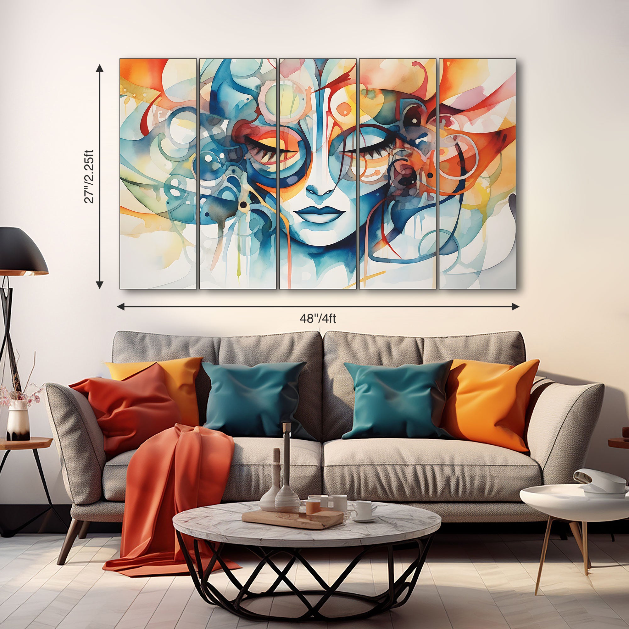Woman Abstract Painting with frame Big Size Wall Art for living room,Bedroom,Drawing room,Hotels