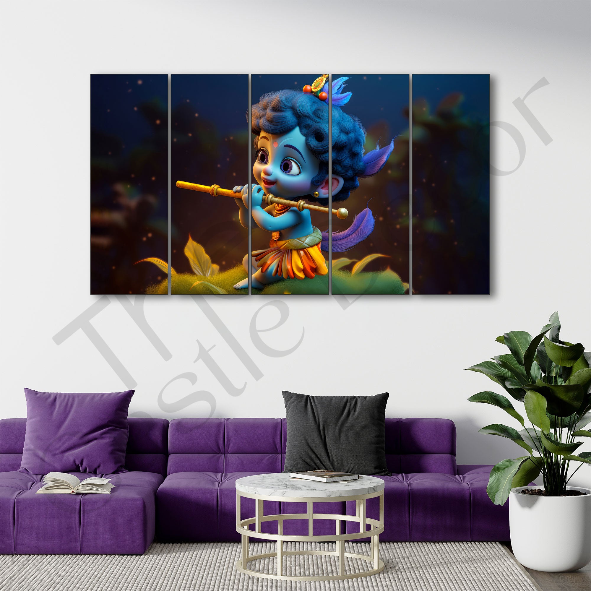 Bal Gopal Painting with frame Big Size Wall Art for living room,Bedroom,Drawing room,Hotels