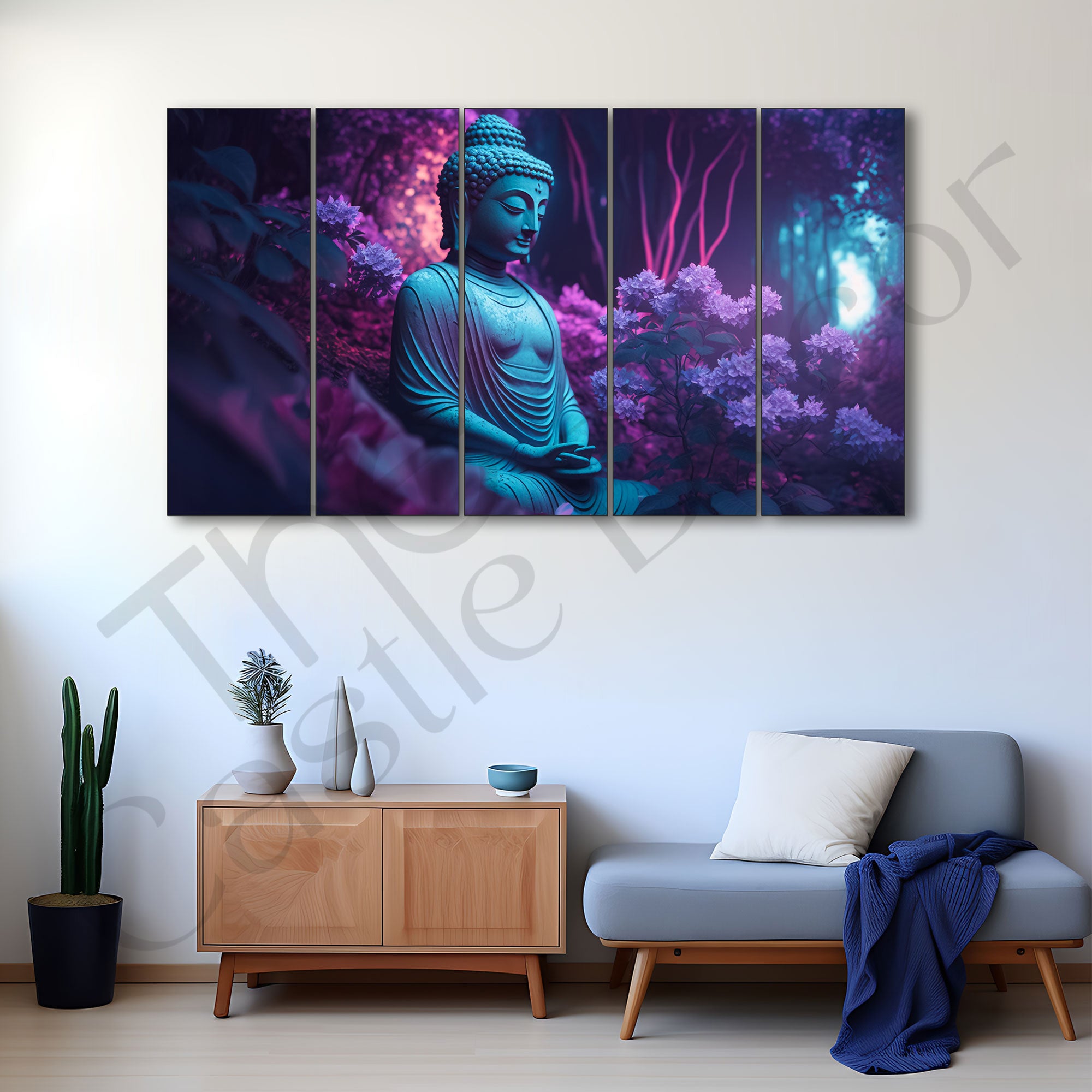 Lord Budha Painting with frame Big Size Wall Art for living room,Bedroom,Drawing room,Hotels