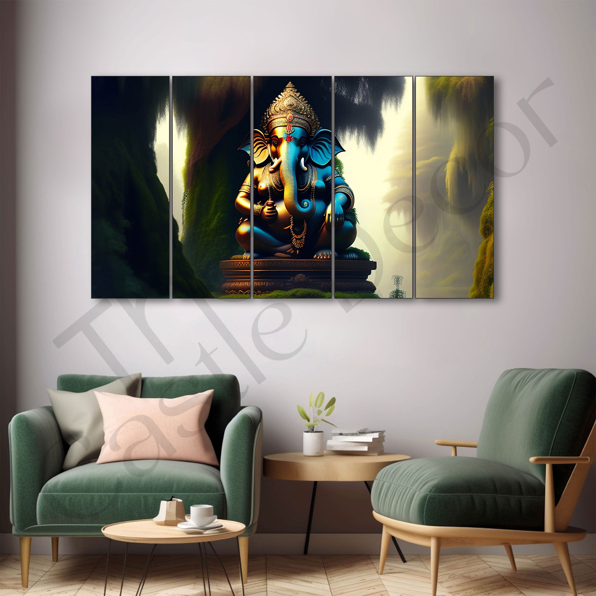 Lord Ganesha Painting with frame Big Size Wall Art for living room,Bedroom,Drawing room,Hotels
