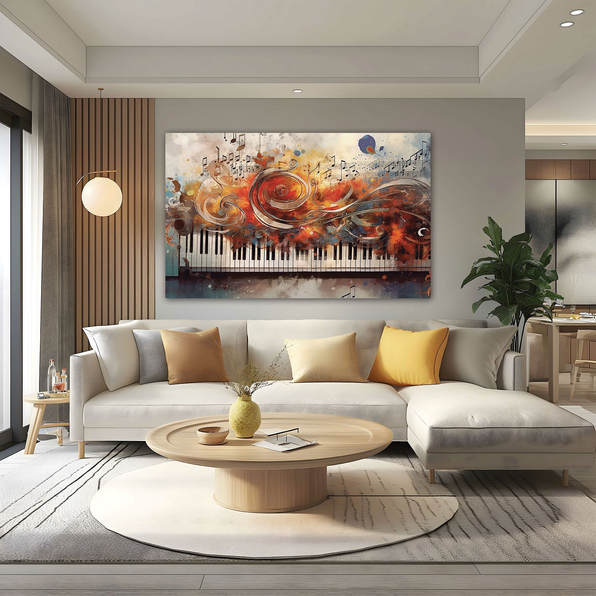 Pianno music Canvas painting with frame Big Size Wall Art for living room,Bedroom,Drawing room,Hotels