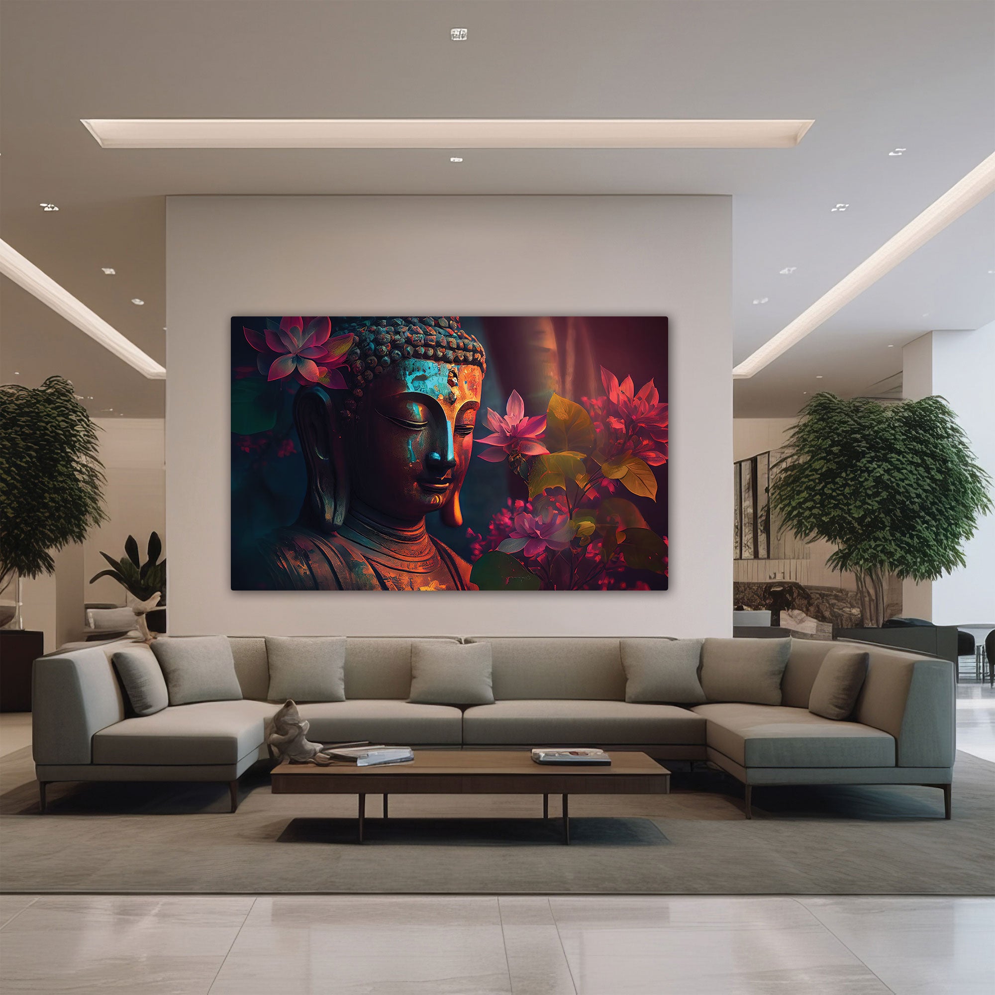 Budha art Canvas painting with frame Big Size Wall Art for living room,Bedroom,Drawing room,Hotels