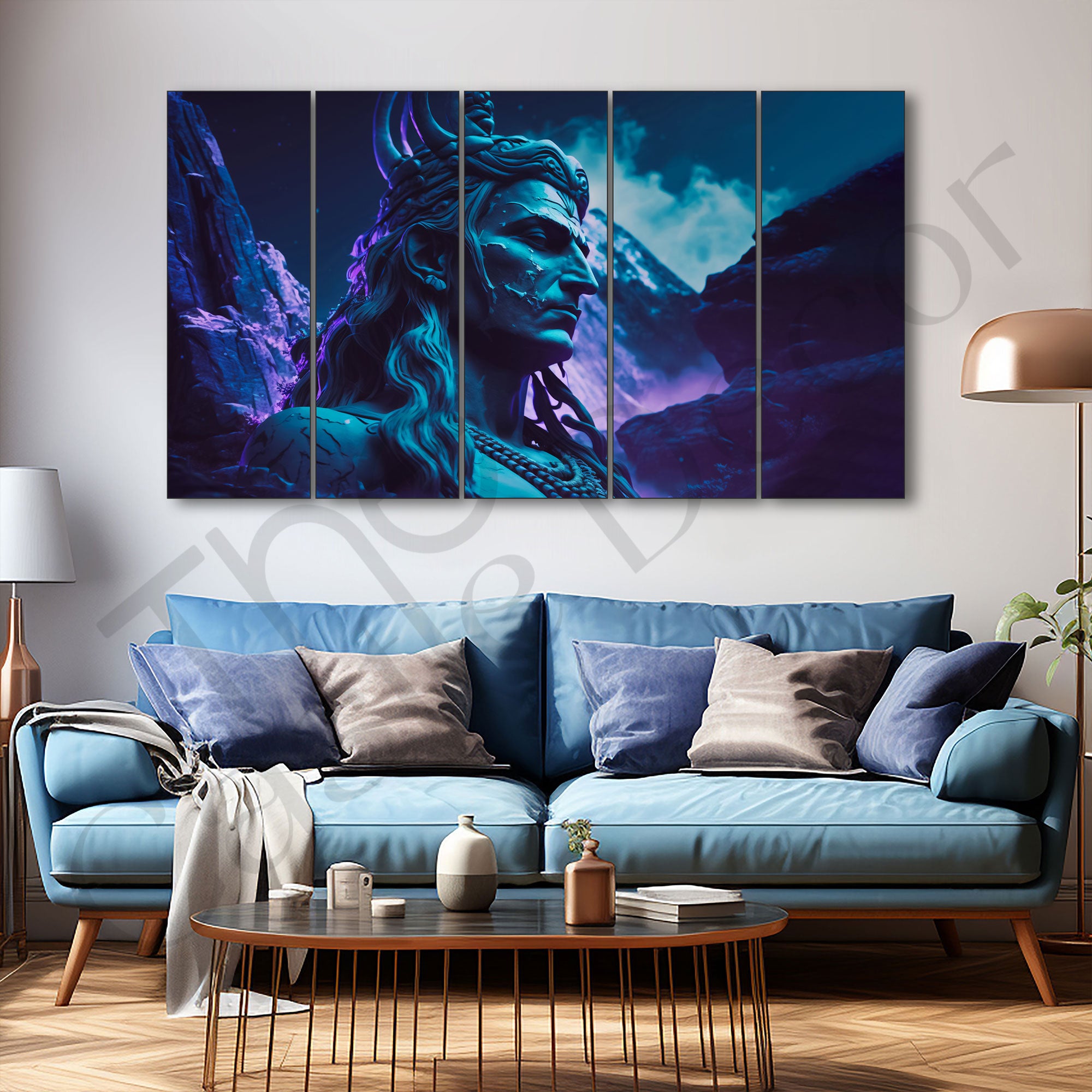 Lord Shiva Painting with frame Big Size Wall Art for living room,Bedroom,Drawing room,Hotels