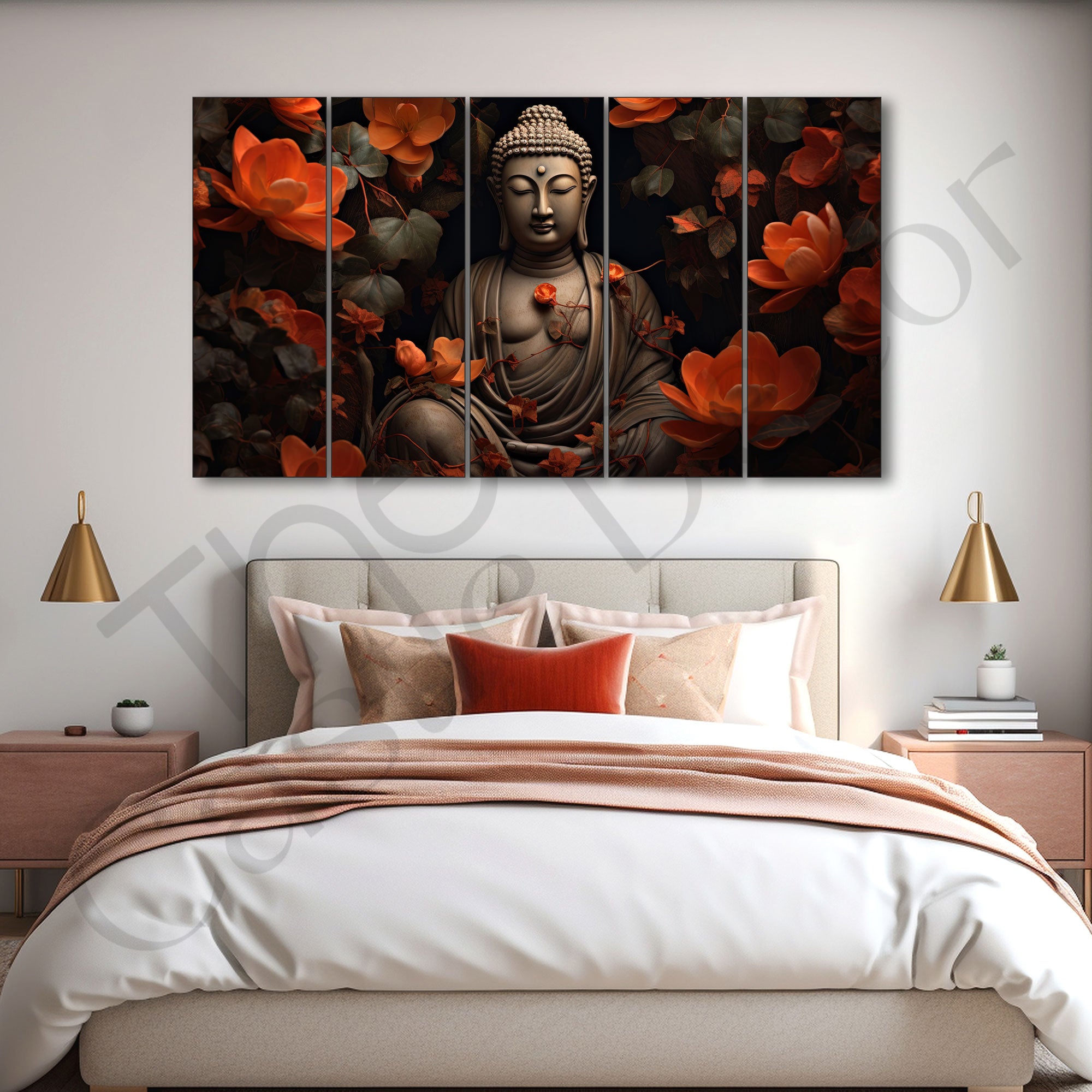 Lord Budha Painting with frame Big Size Wall Art for living room,Bedroom,Drawing room,Hotels