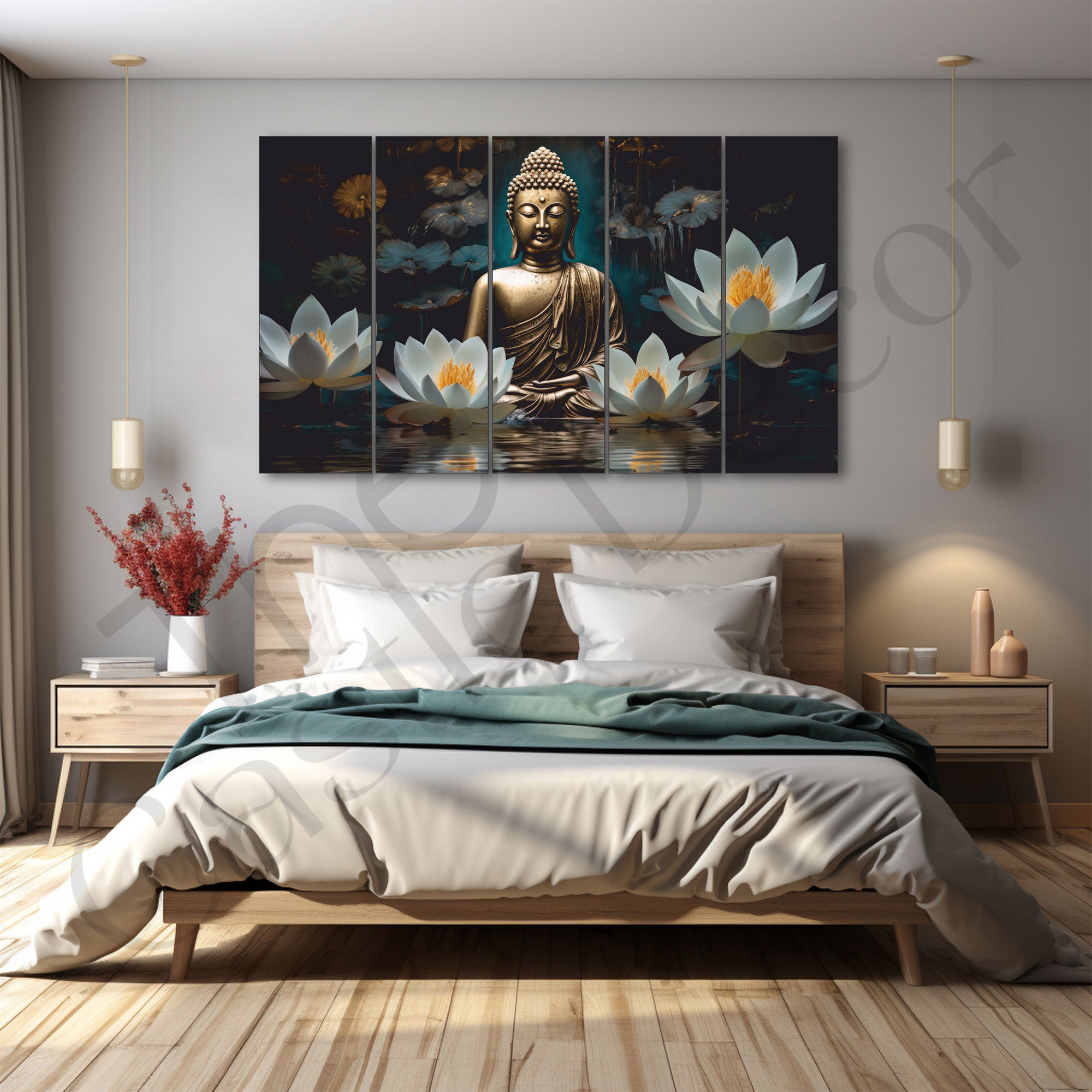 Lord Budha Painting with frame Big Size Wall Art for living room,Bedroom,Drawing room,Hotels