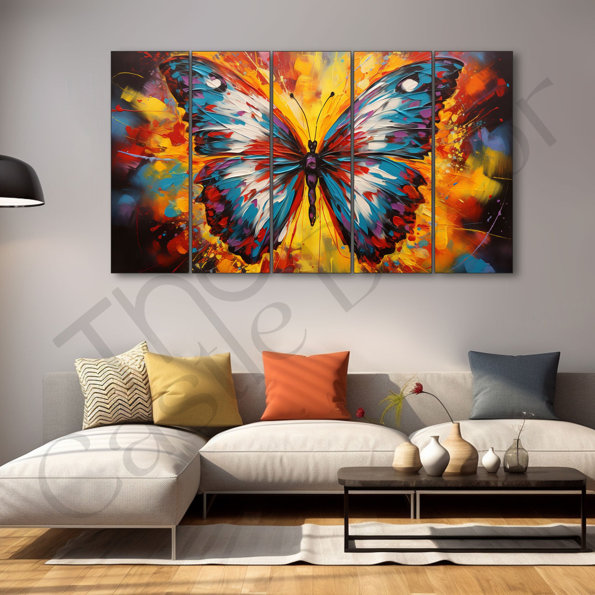 Butterflies Painting with frame Big Size Wall Art for living room,Bedroom,Drawing room,Hotels
