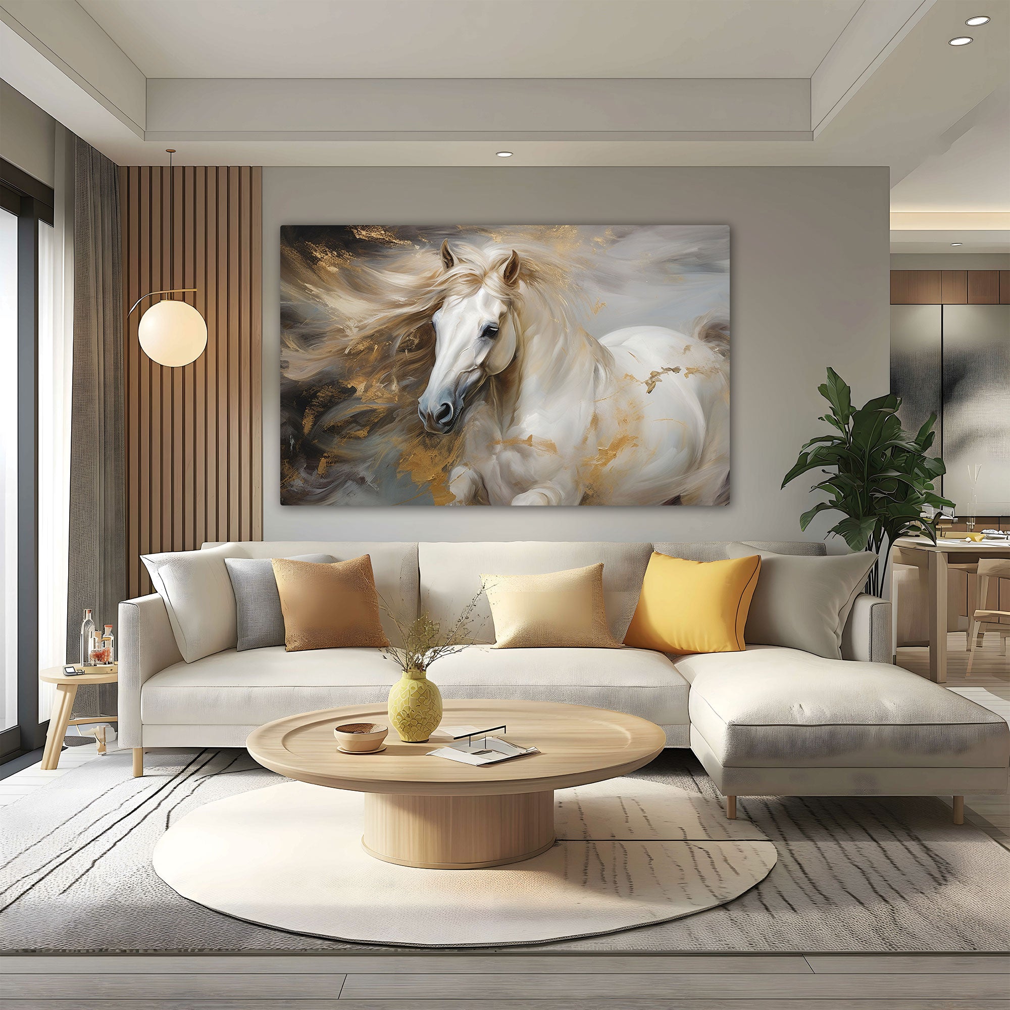 Modern horse Canvas painting with frame Big Size Wall Art for living room,Bedroom,Drawing room,Hotels