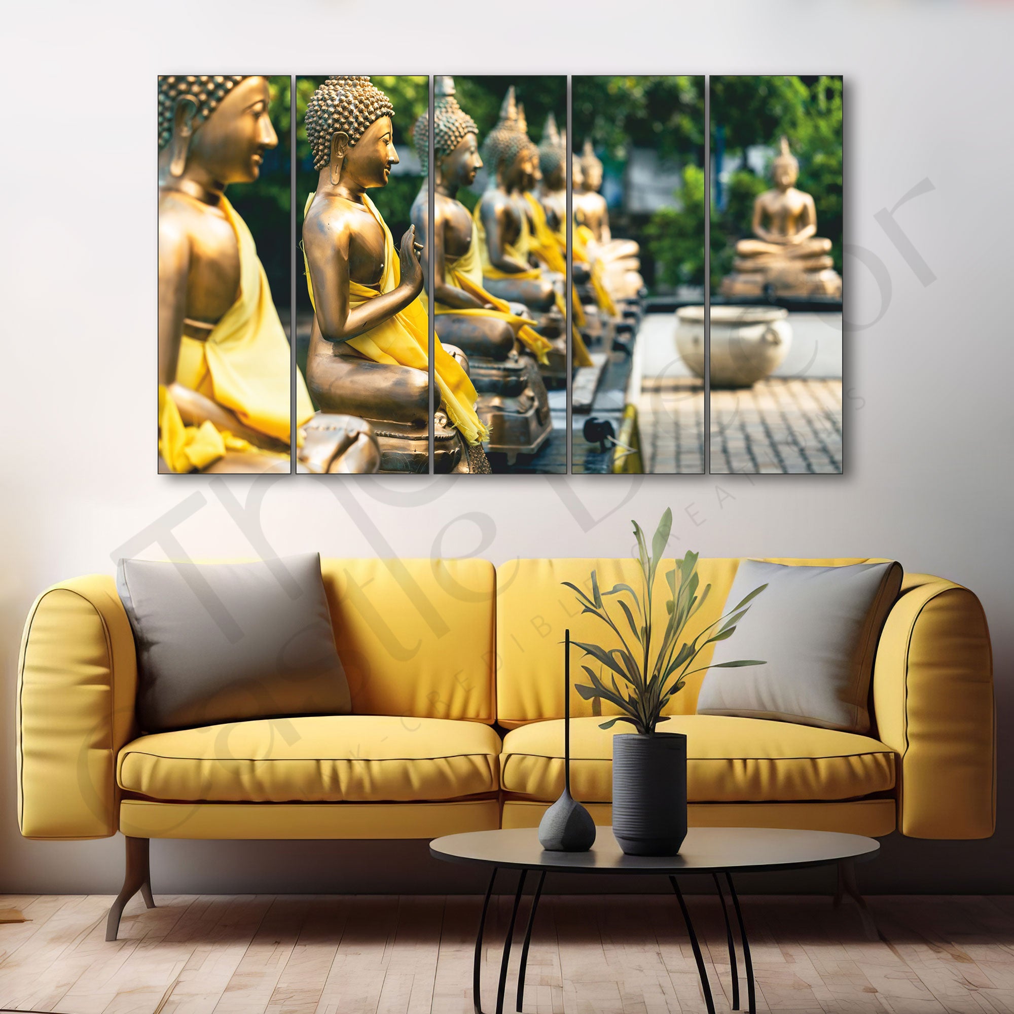 Lord Budha Painting Set of 5 for Home Decoration