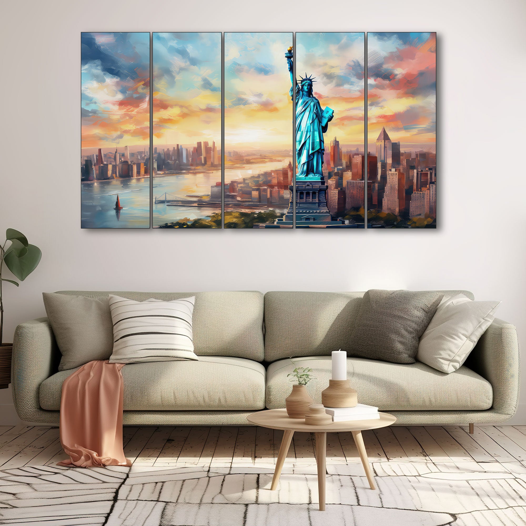 Statue of Liberty Painting with frame Big Size Wall Art for living room,Bedroom,Drawing room,Hotels