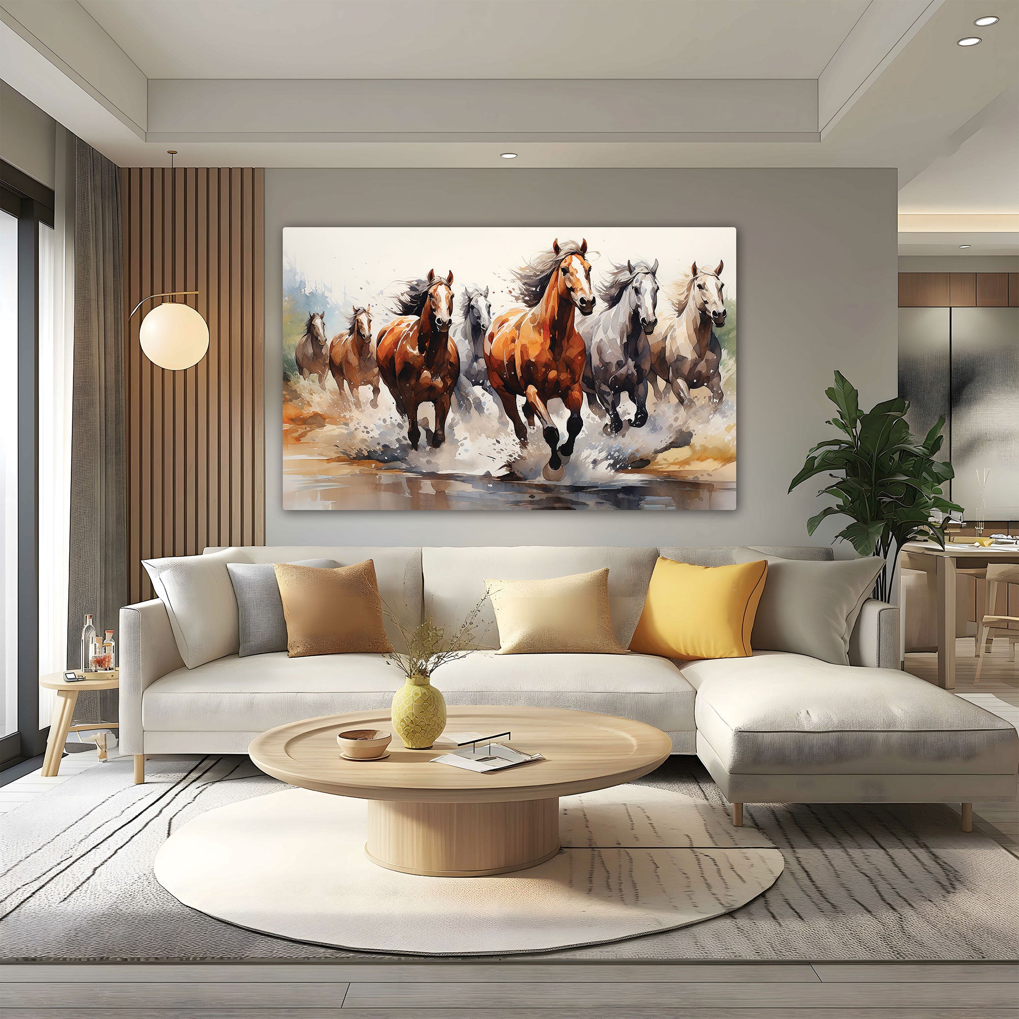 7 hoses running vastu Canvas painting Big Size Wall Art for living room,Bedroom,Drawing room,Hotels