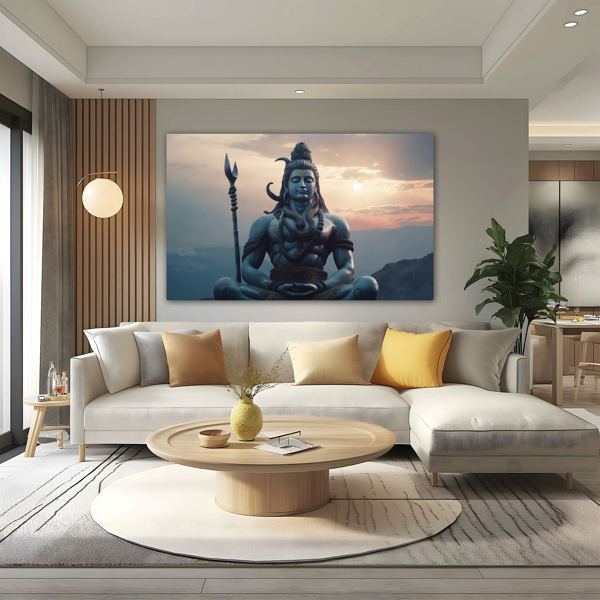Lord shivji Canvas painting with frame Big Size Wall Art for living room,Bedroom,Drawing room,Hotels