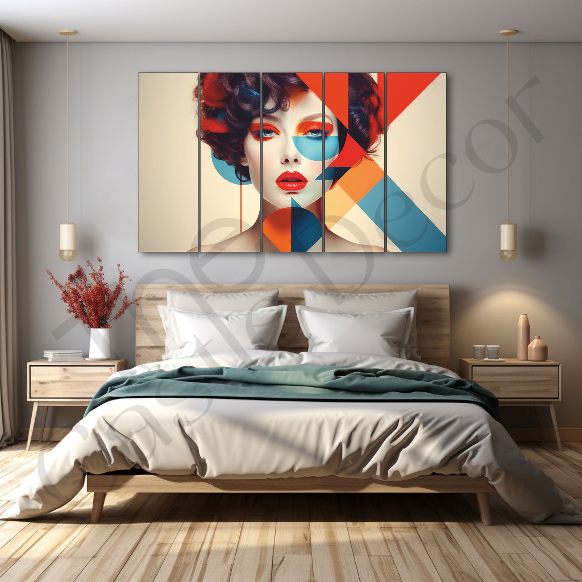 Woman Abstract Painting with frame Big Size Wall Art for living room,Bedroom,Drawing room,Hotels