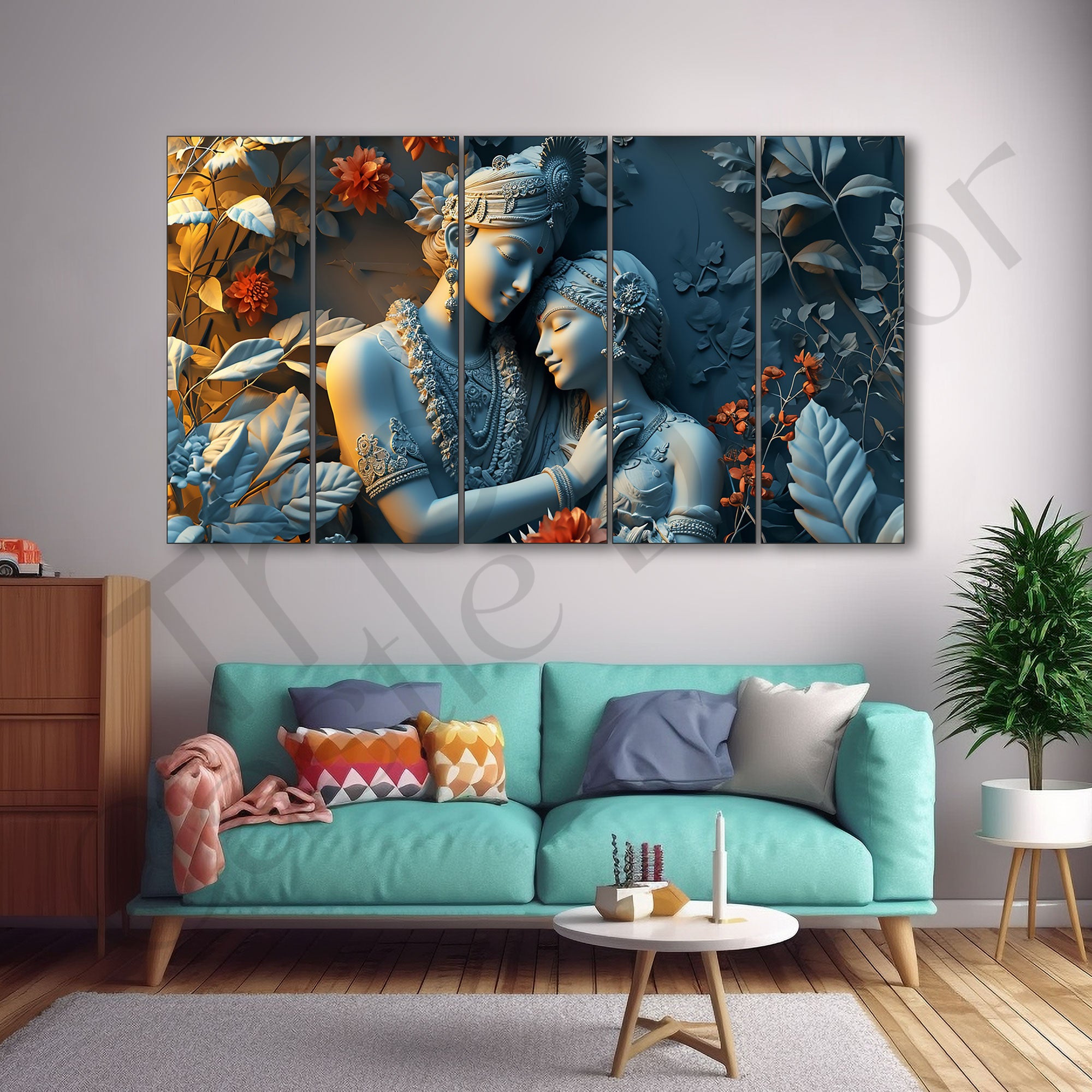 Radha Krishan Painting with frame Big Size Wall Art for living room,Bedroom,Drawing room,Hotels