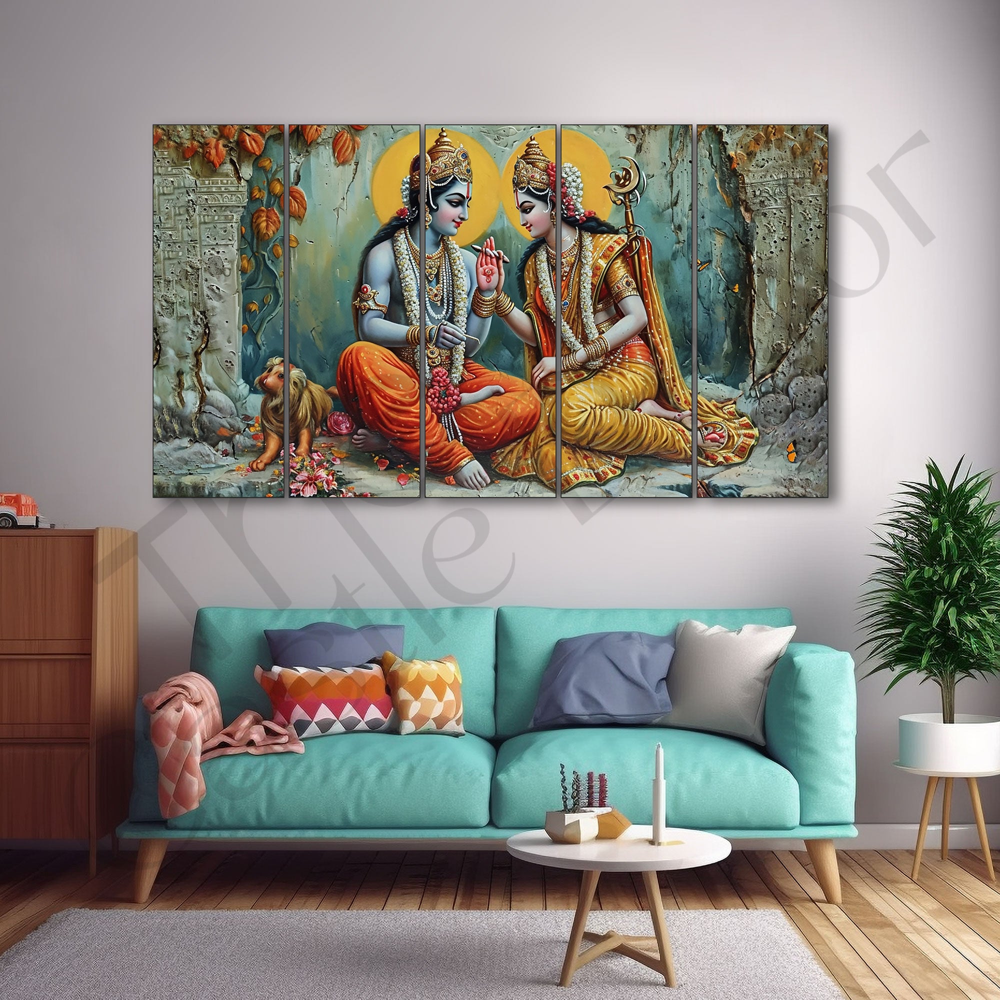 Radha Krishna Painting with frame Big Size Wall Art for living room,Bedroom,Drawing room,Hotels