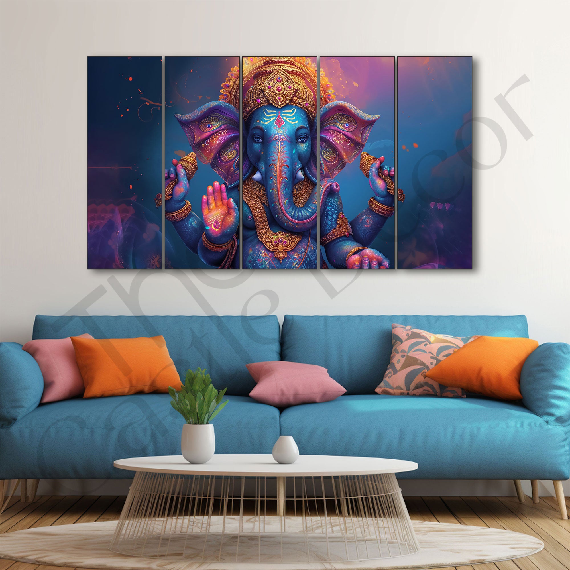 Lord Ganesha Painting with frame Big Size Wall Art for living room,Bedroom,Drawing room,Hotels
