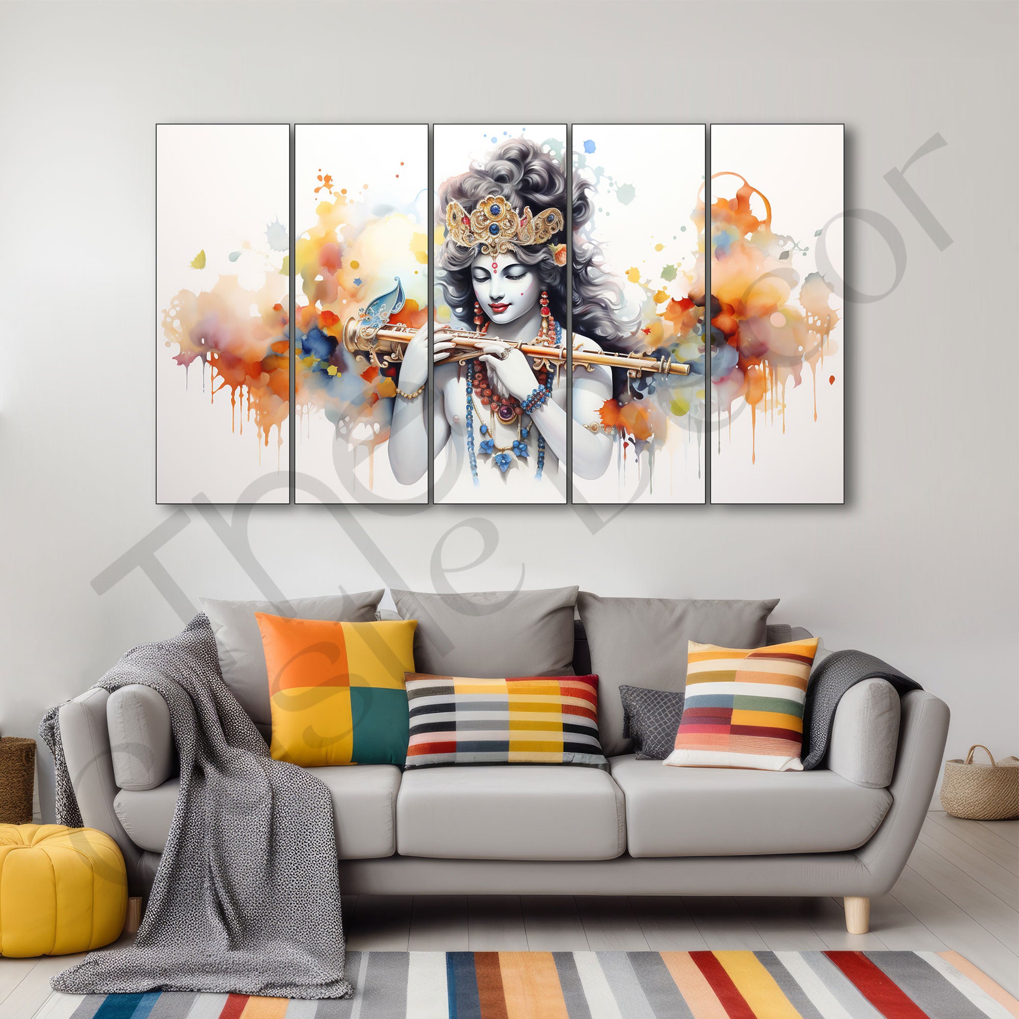 Krishna Ji Painting with frame Big Size Wall Art for living room,Bedroom,Drawing room,Hotels