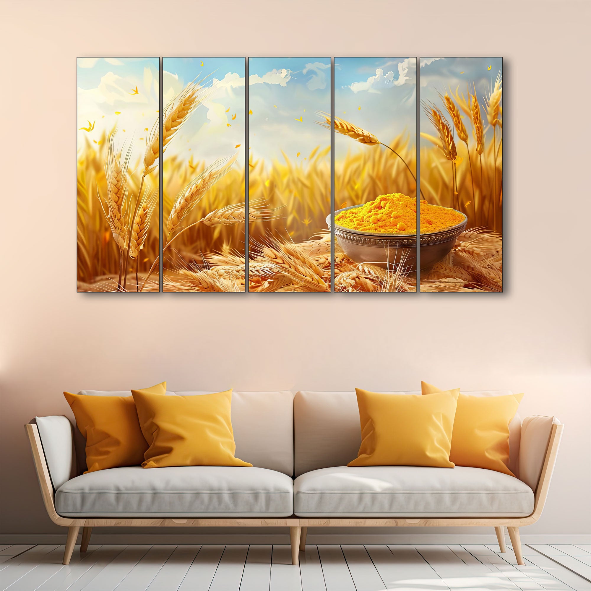Wheat Painting with frame Big Size Wall Art for living room,Bedroom,Drawing room,Hotels