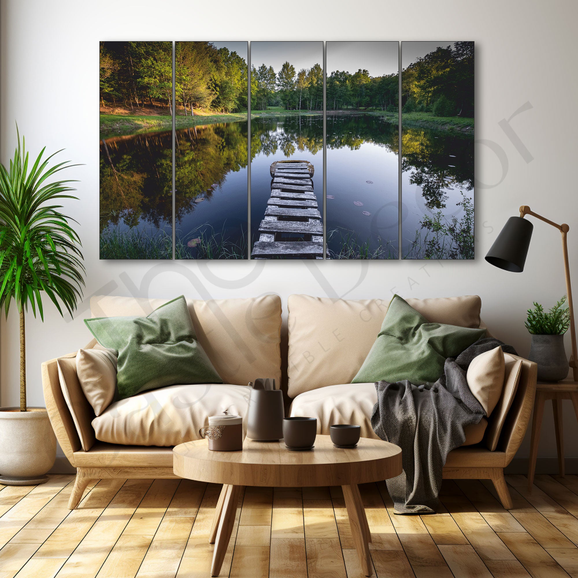 The Castle Decor-Beautiful nature landscape Set of 5 Big Size Frames Wall Art for living Bedroom Hotels-Wooden Framed-Digital Painting