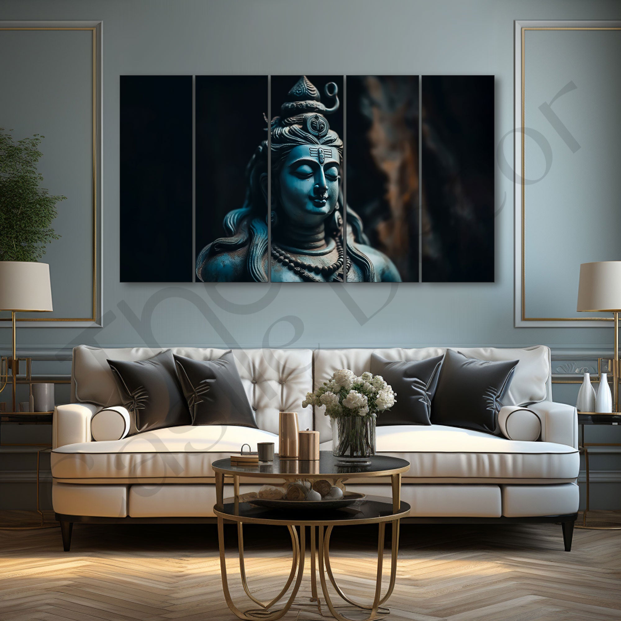 Lord Shiva Painting with frame Big Size Wall Art for living room,Bedroom,Drawing room,Hotels