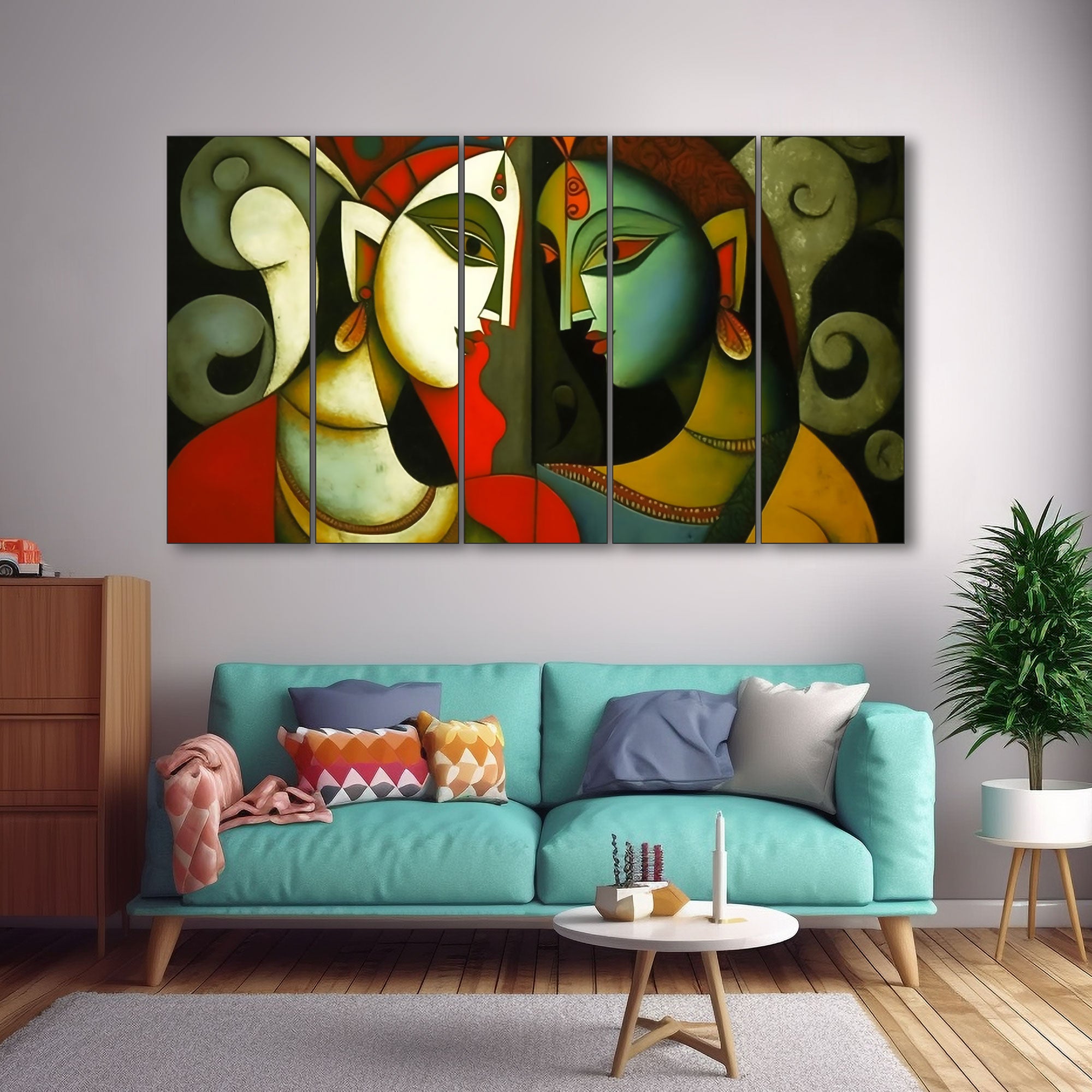 Radha Krishna Painting with frame Big Size Wall Art for living room,Bedroom,Drawing room,Hotels