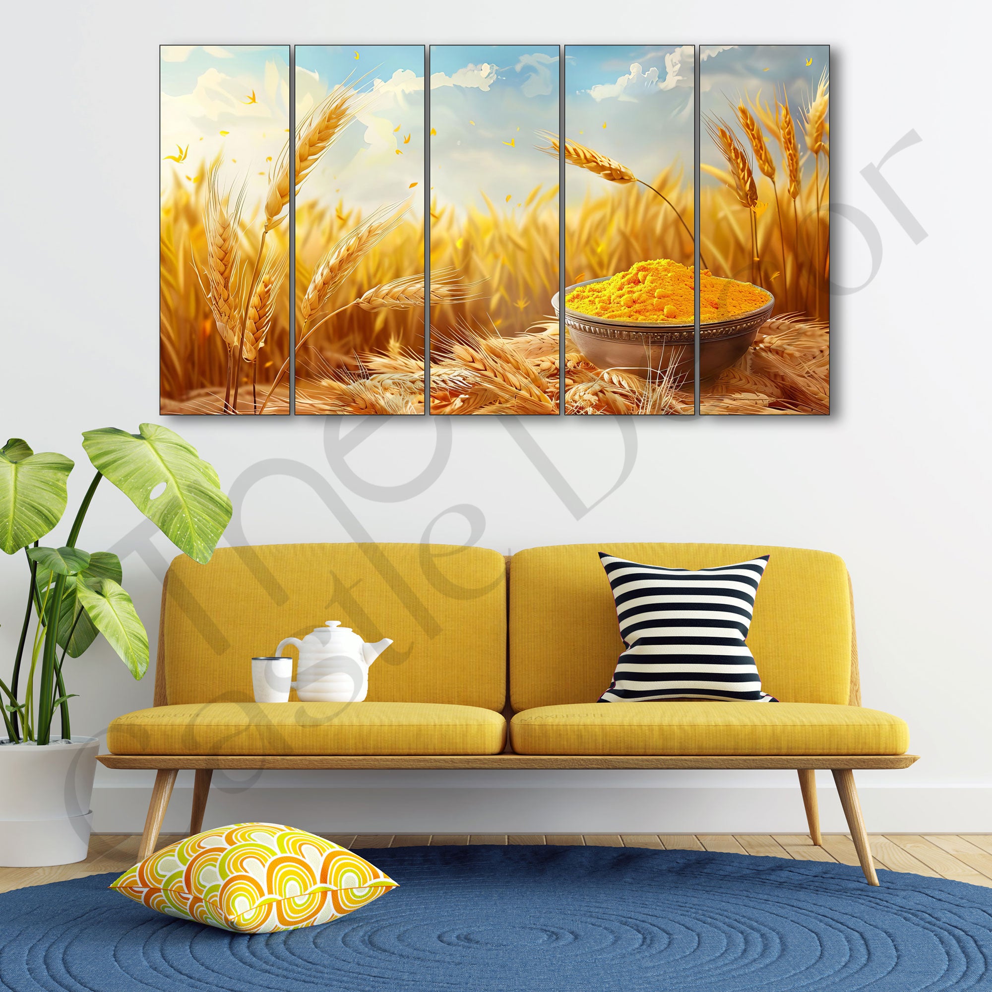 Wheat Painting with frame Big Size Wall Art for living room,Bedroom,Drawing room,Hotels