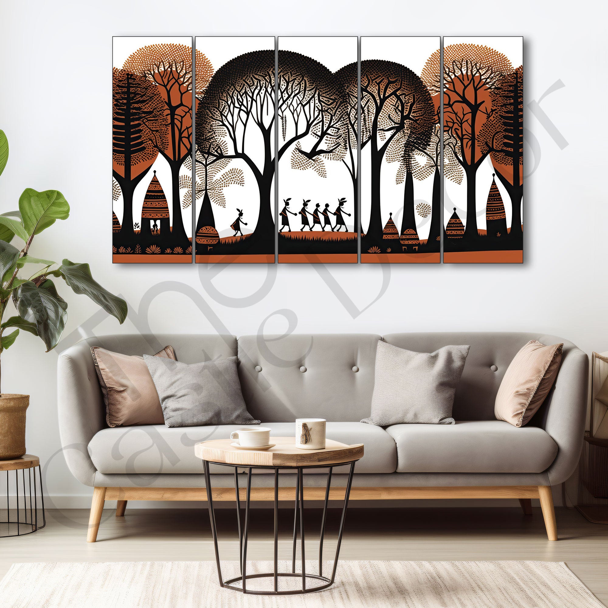Warli Art Painting with frame Big Size Wall Art for living room,Bedroom,Drawing room,Hotels