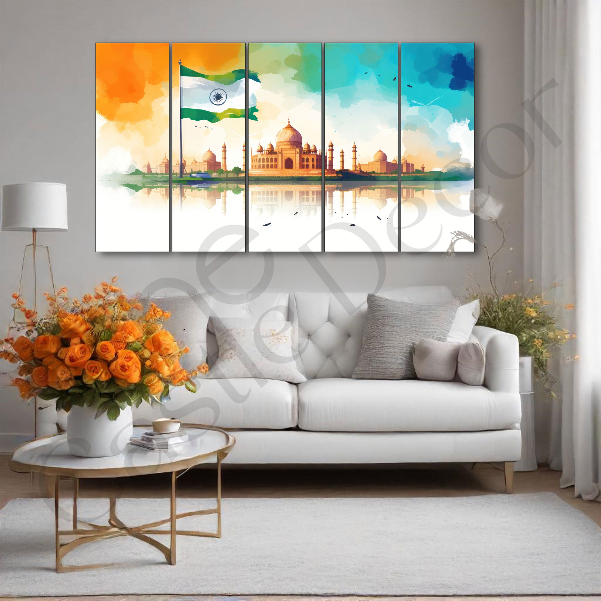 Indian Flag Painting with frame Big Size Wall Art for living room,Bedroom,Drawing room,Hotels