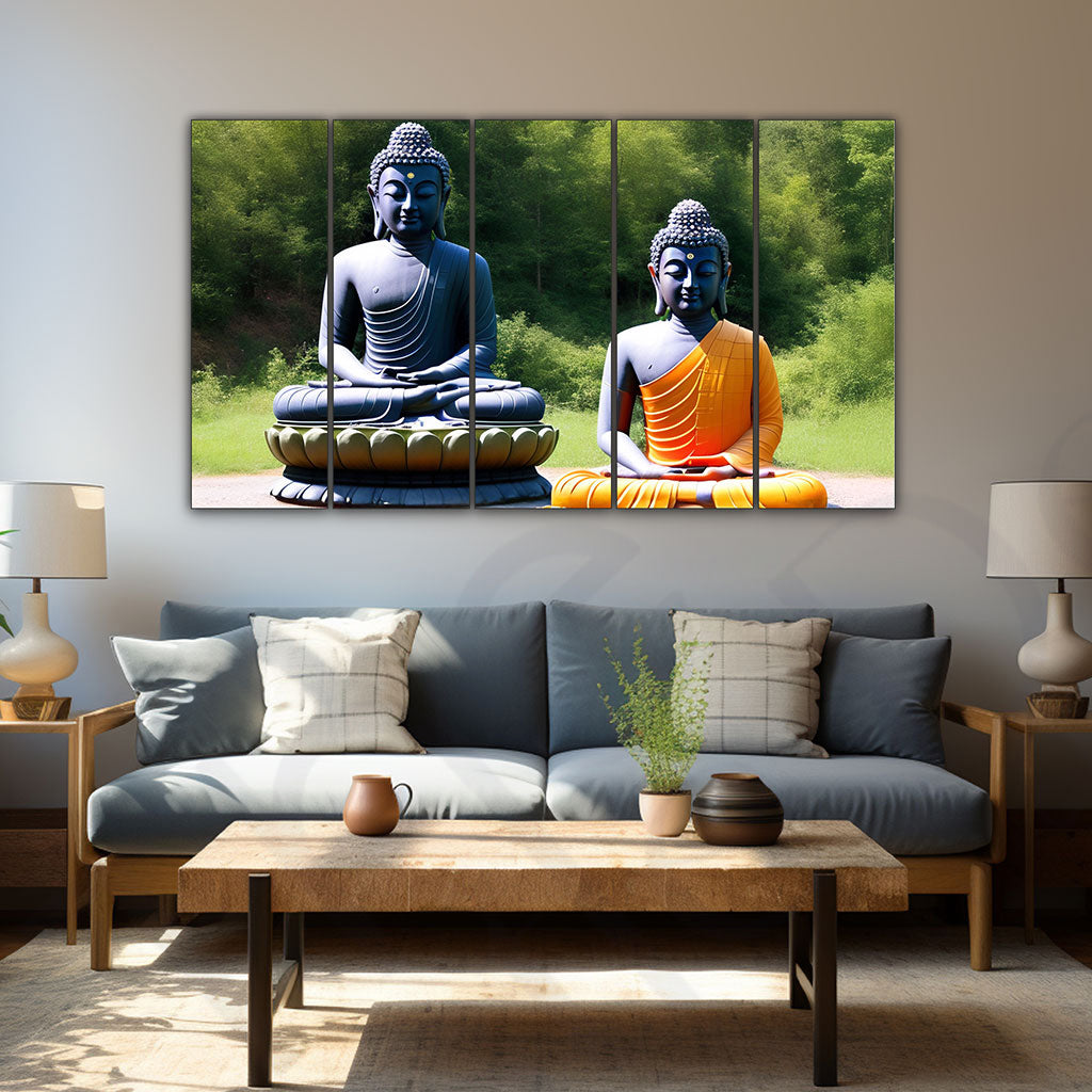 Lord Budha Painting with frame Big Size Wall Art for living room,Bedroom,Drawing room,Hotels