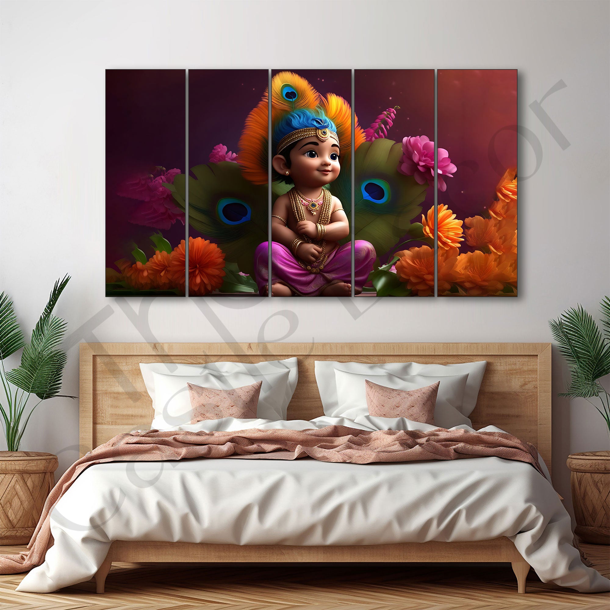 Bal Gopal Painting with frame Big Size Wall Art for living room,Bedroom,Drawing room,Hotels