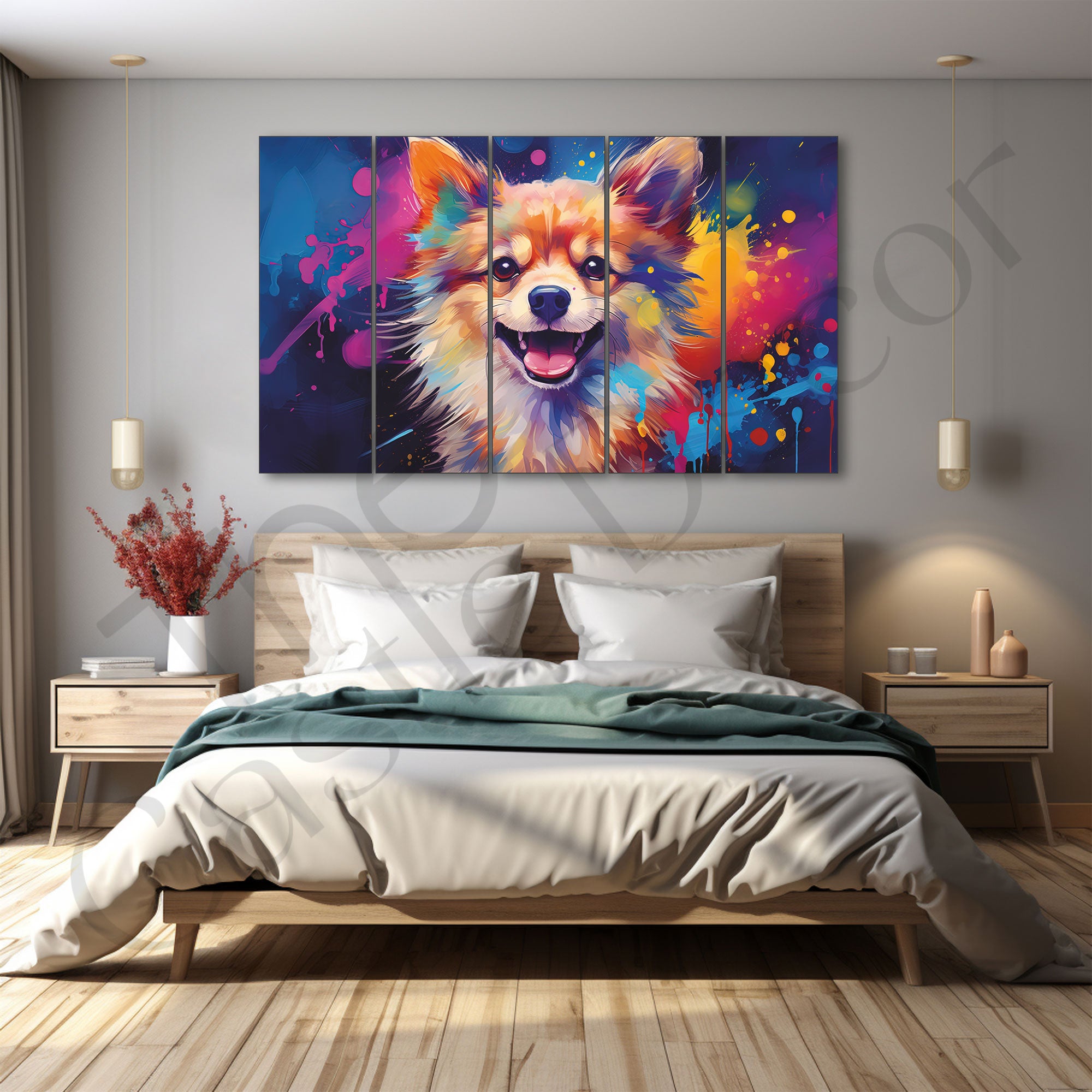 Dogs Painting with frame Big Size Wall Art for living room,Bedroom,Drawing room,Hotels