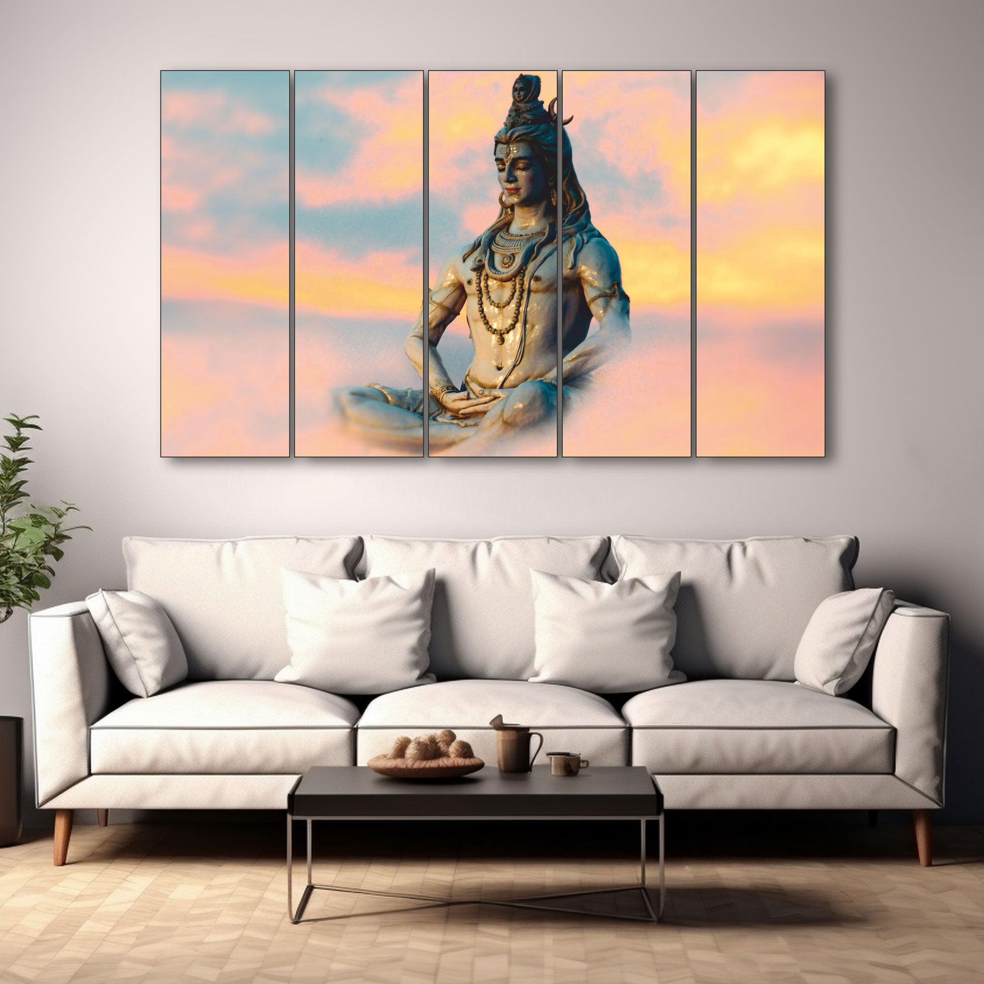Lord Shiva Painting with frame Big Size Wall Art for living room,Bedroom,Drawing room,Hotels