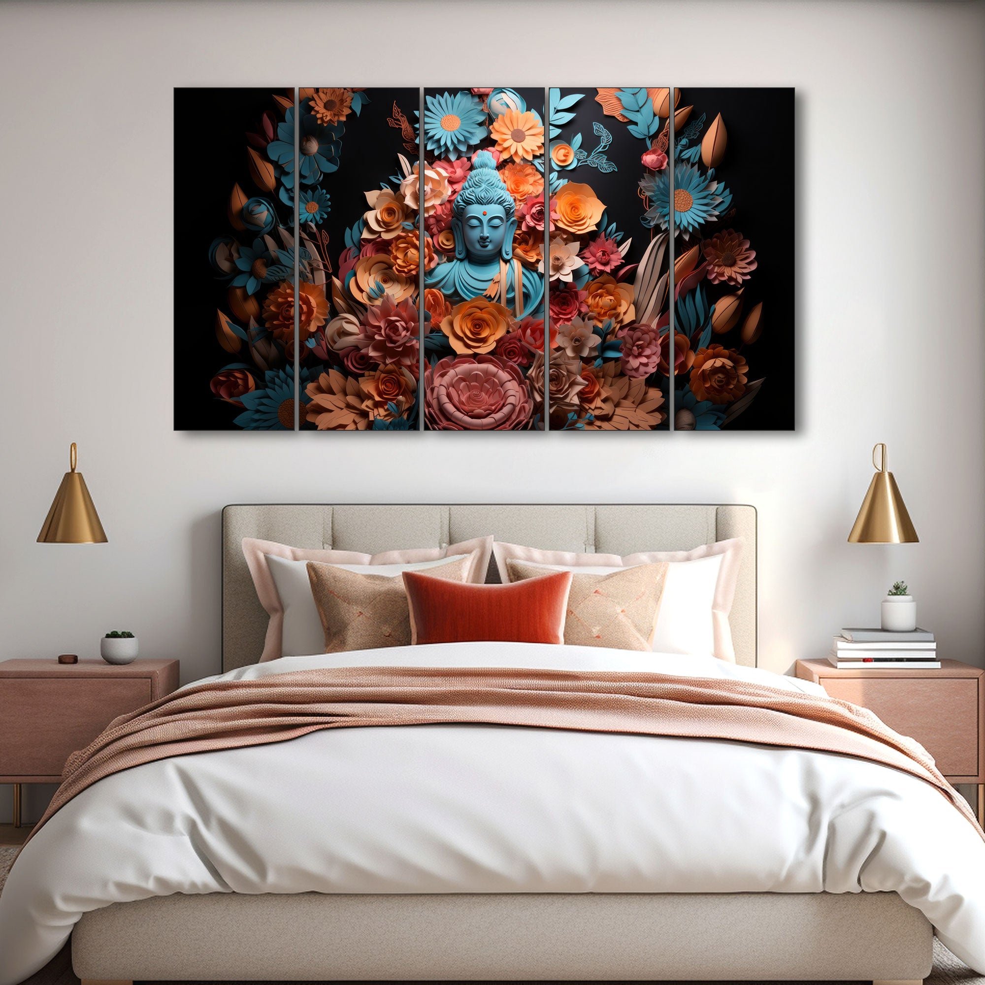 Lord Budha Painting with frame Big Size Wall Art for living room,Bedroom,Drawing room,Hotels