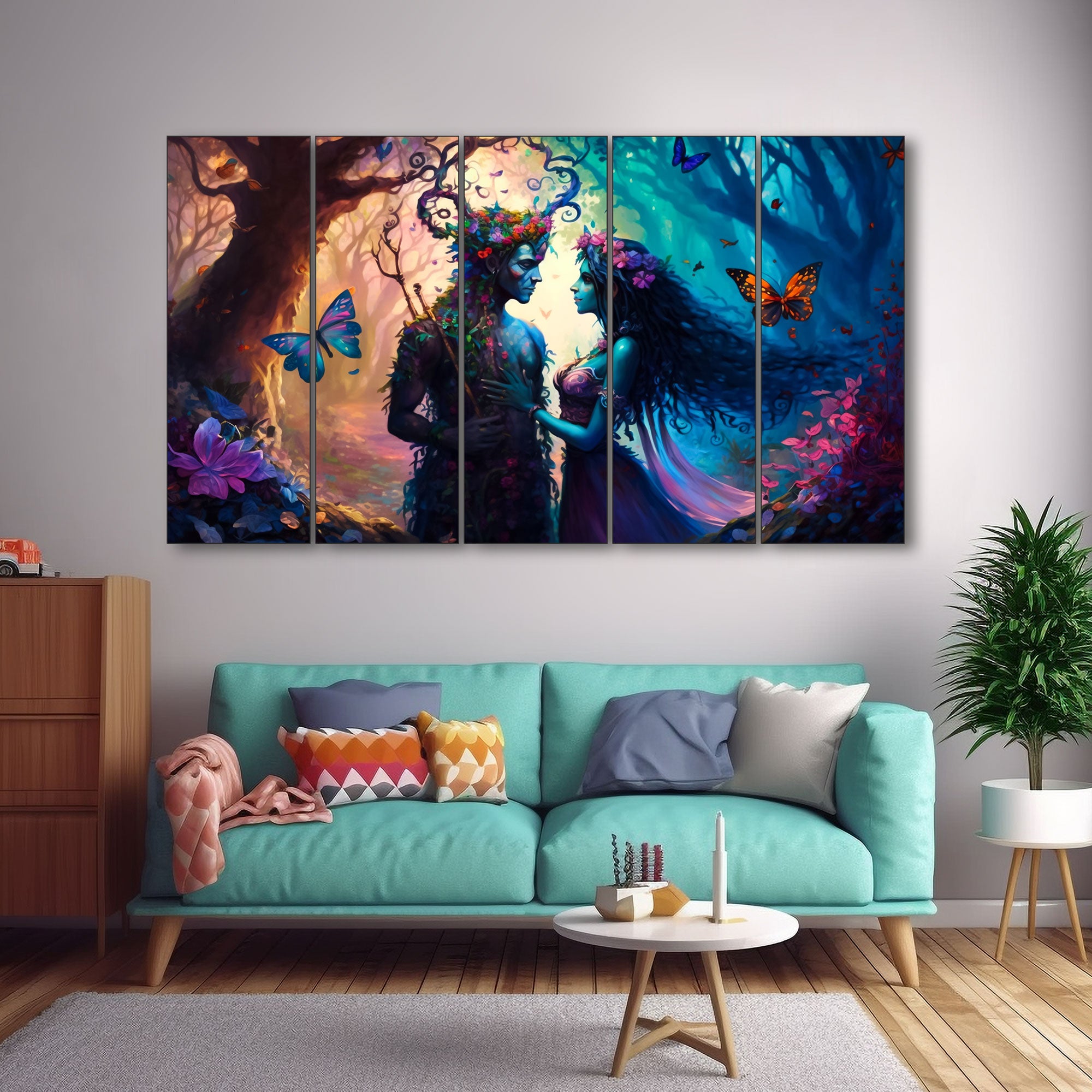 Radha Krishna Painting with frame Big Size Wall Art for living room,Bedroom,Drawing room,Hotels 27x48"