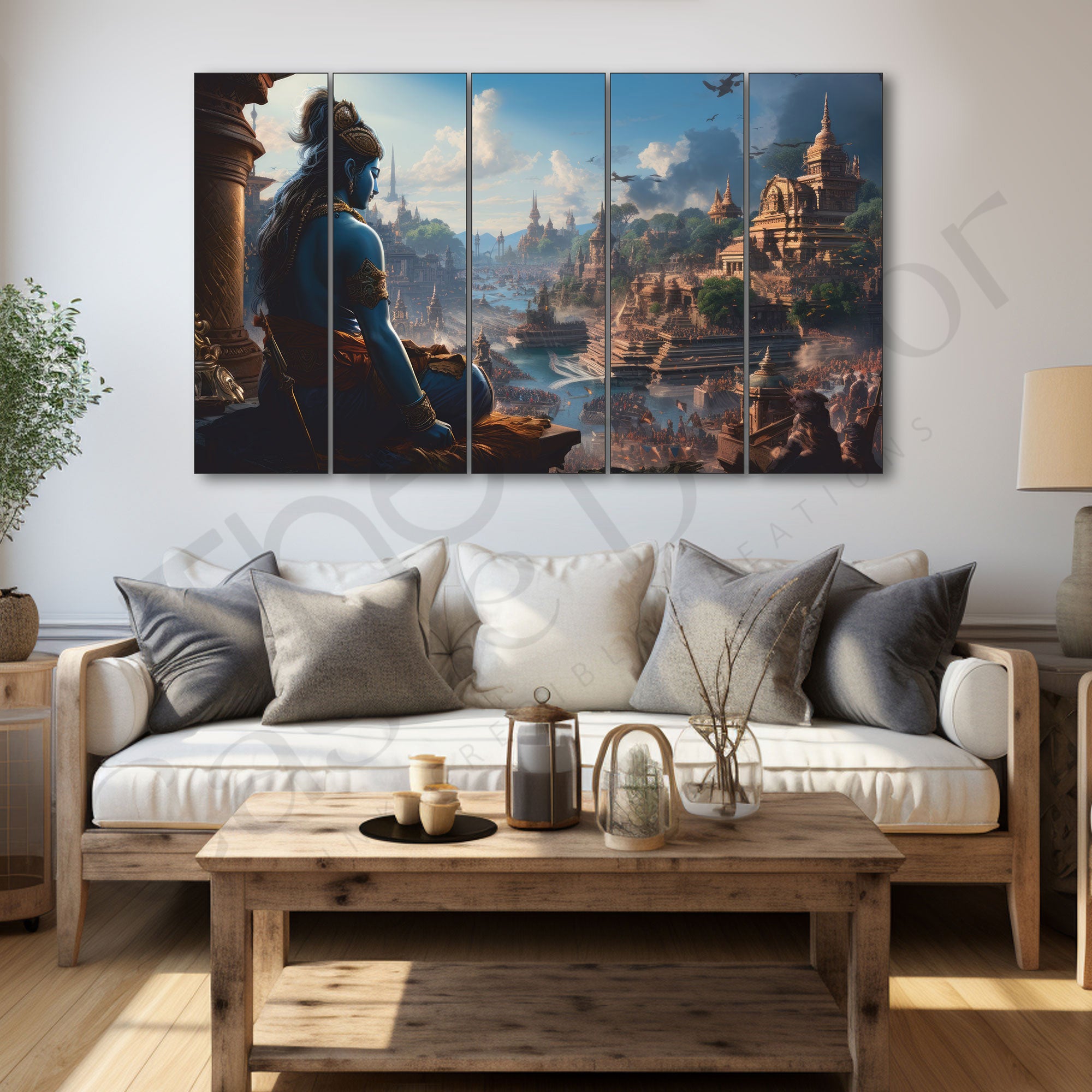 Lord Rama Painting Set of 5 for Home Decoration