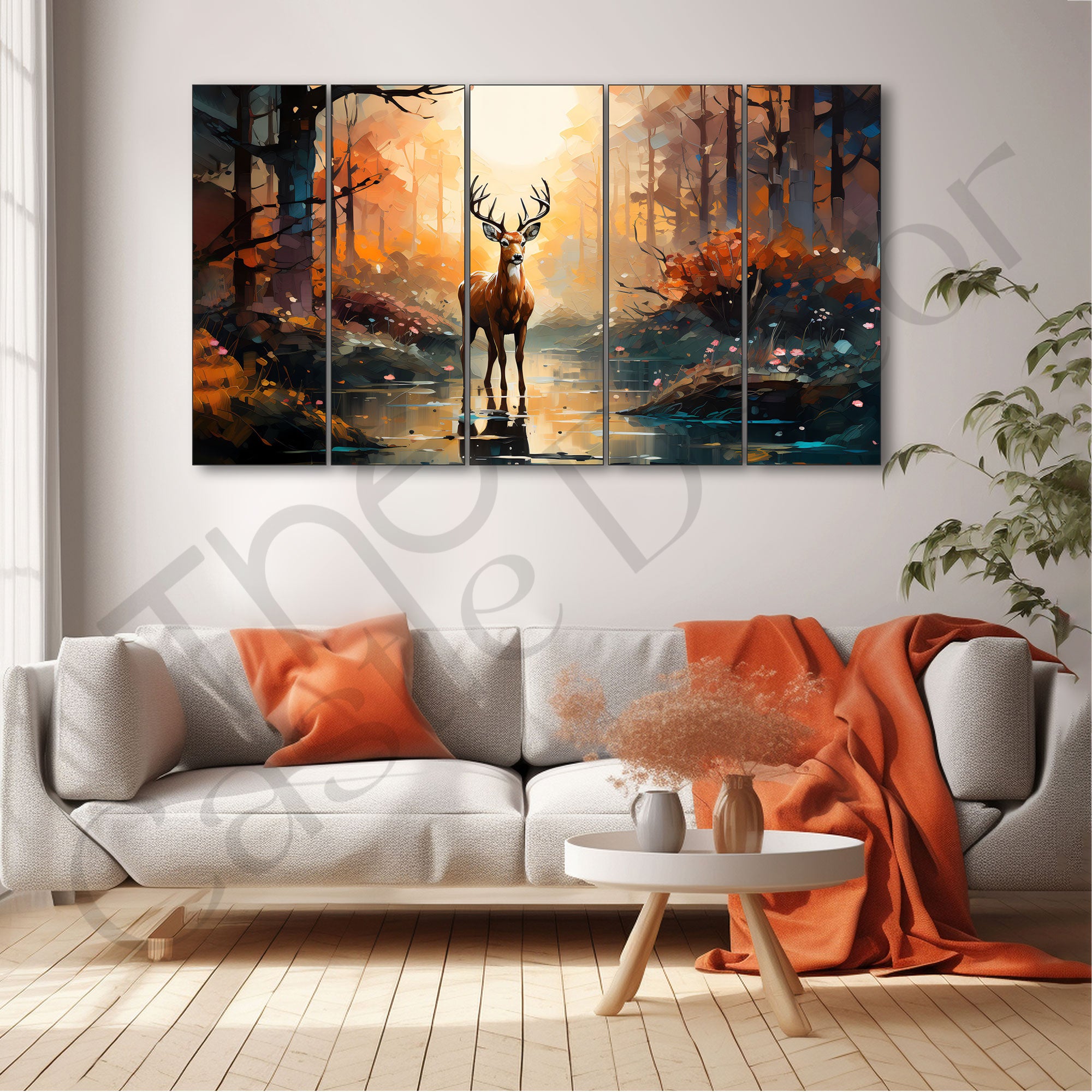 Deer Painting with frame Big Size Wall Art for living room,Bedroom,Drawing room,Hotels