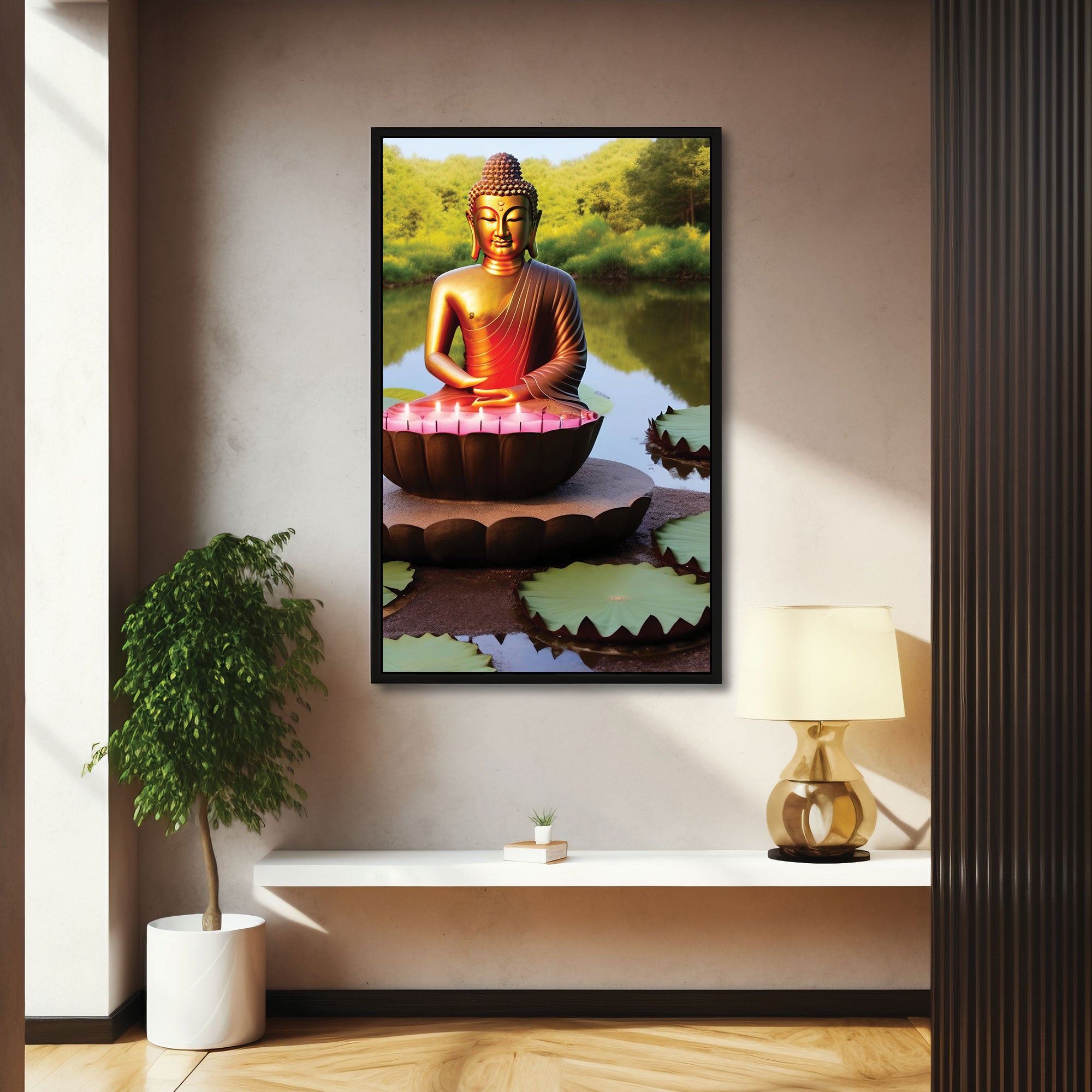 Buddha meditation Canvas painting with frame Big Size Wall Art for living room,Bedroom,Drawing room,Hotels