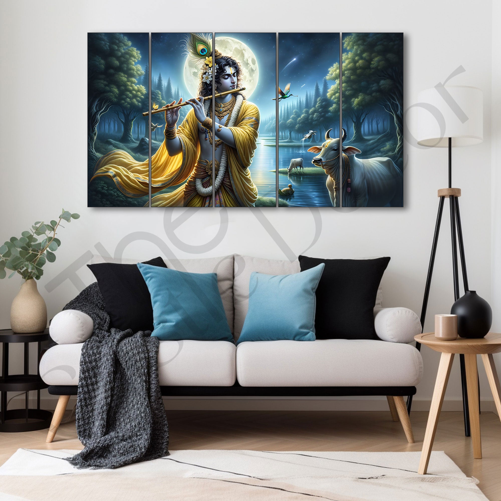 Krishna Ji Painting with frame Big Size Wall Art for living room,Bedroom,Drawing room,Hotels
