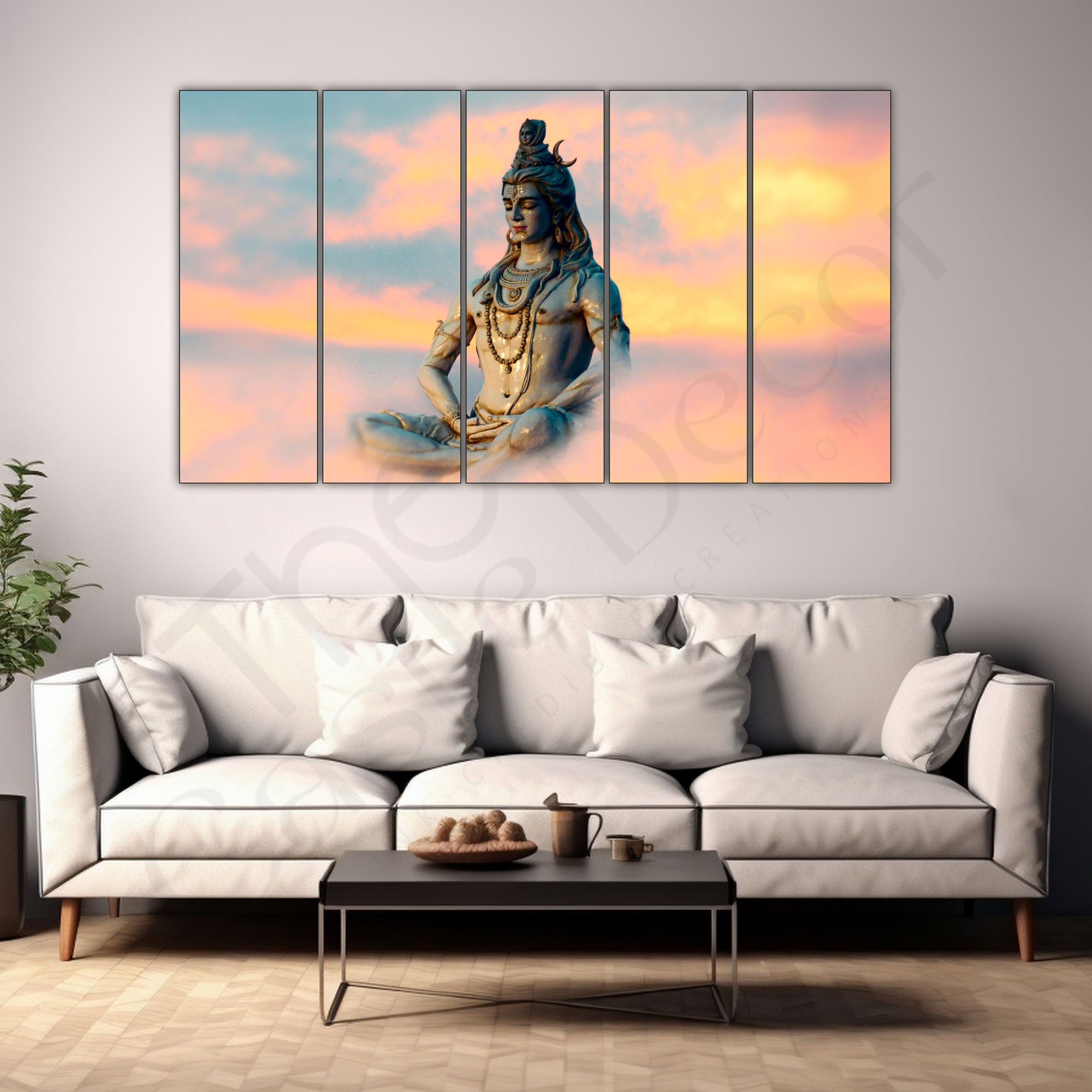 Lord Shiva Painting with frame Big Size Wall Art for living room,Bedroom,Drawing room,Hotels