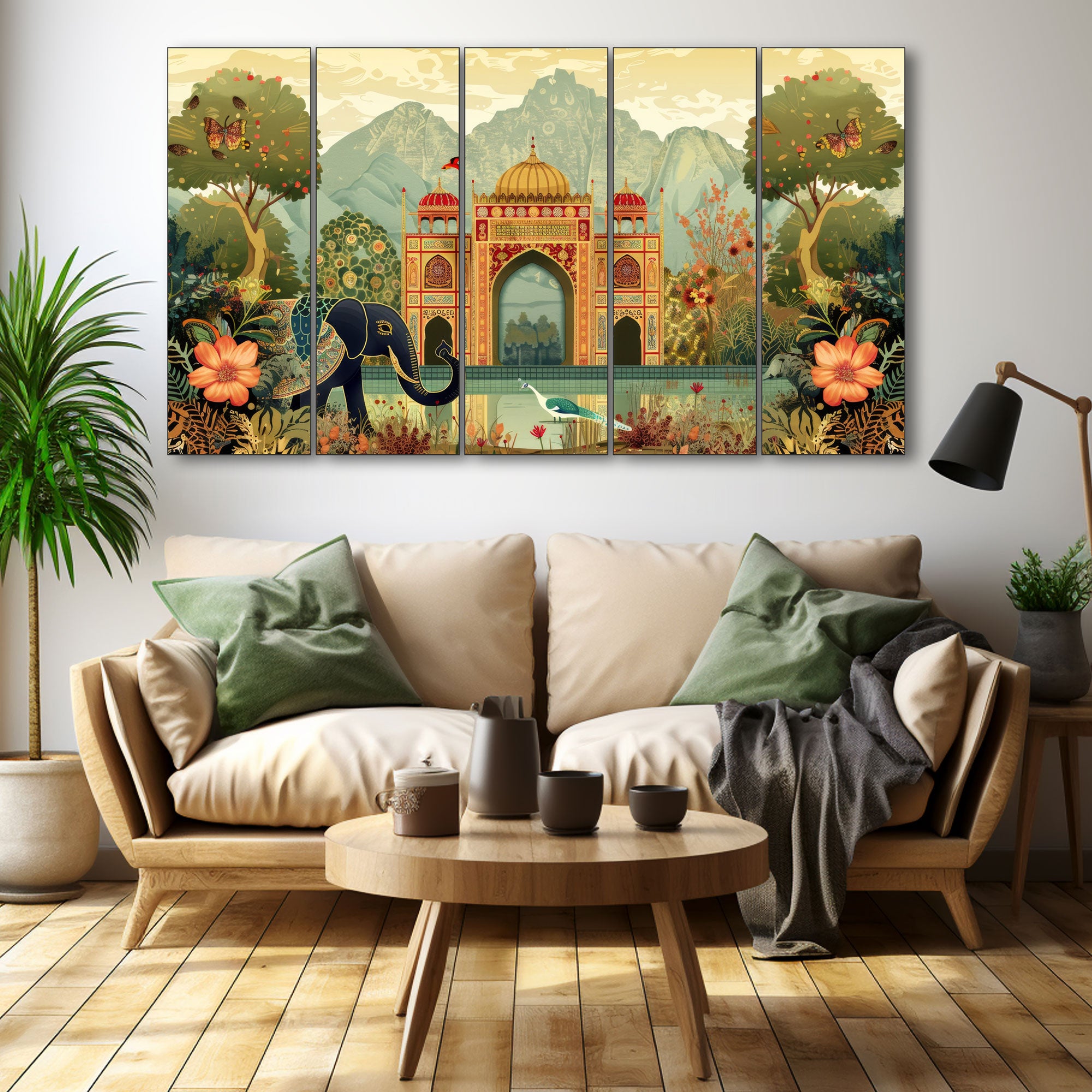 Pichwai Madhubani Painting with frame Big Size Wall Art for living room,Bedroom,Drawing room,Hotels 36x60"