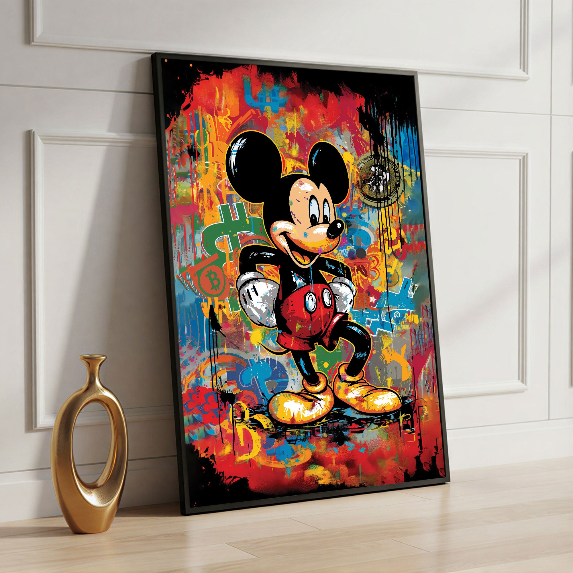 The Castle Decor Mickey Mouse Inspired Wall Art – Pop Art Street Style Artwork, Vibrant Sparkle Finish Wall Décor, 20×30 Inch for Home, Office & Studio
