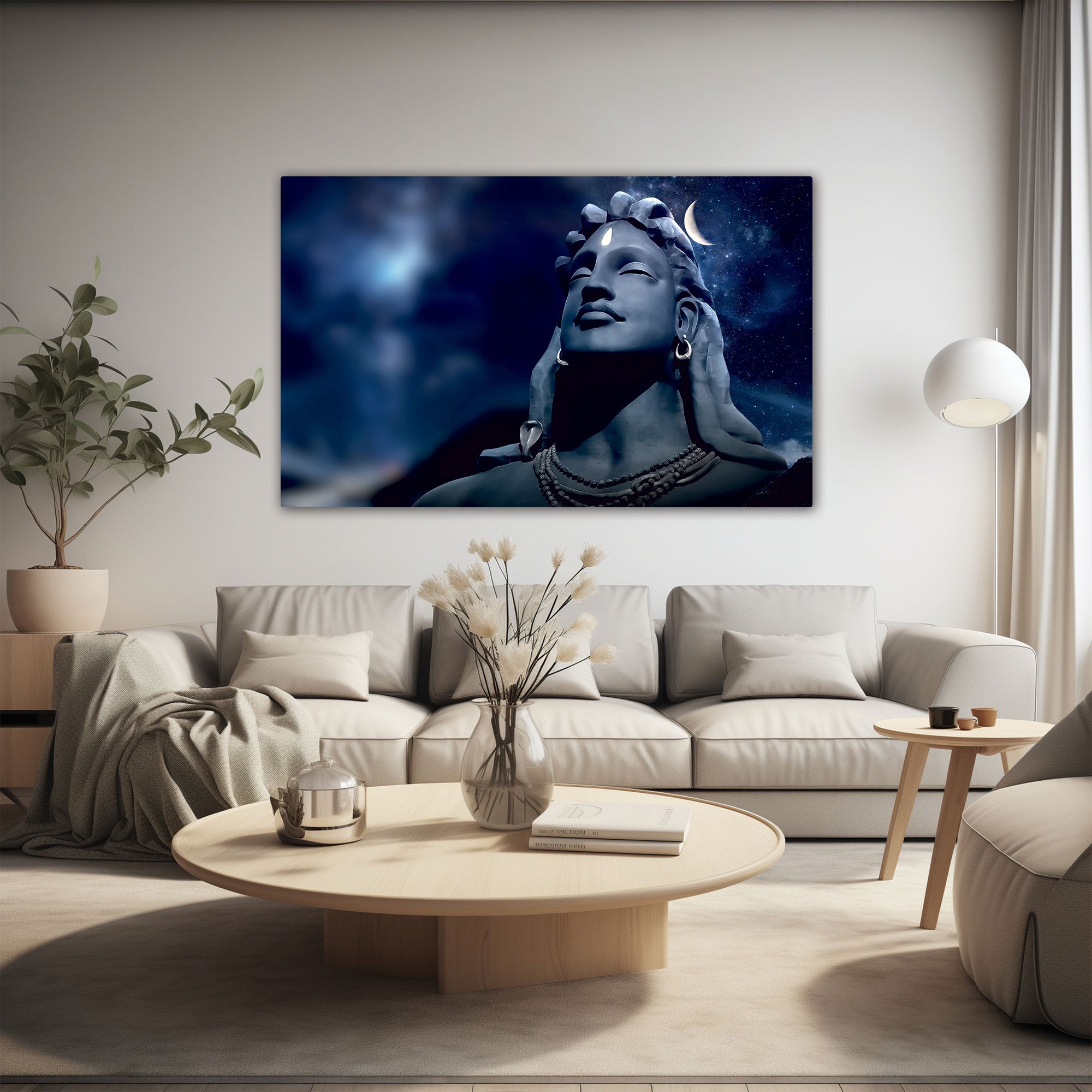 Adiyogi Canvas painting with frame Big Size Wall Art for living room,Bedroom,Drawing room,Hotels