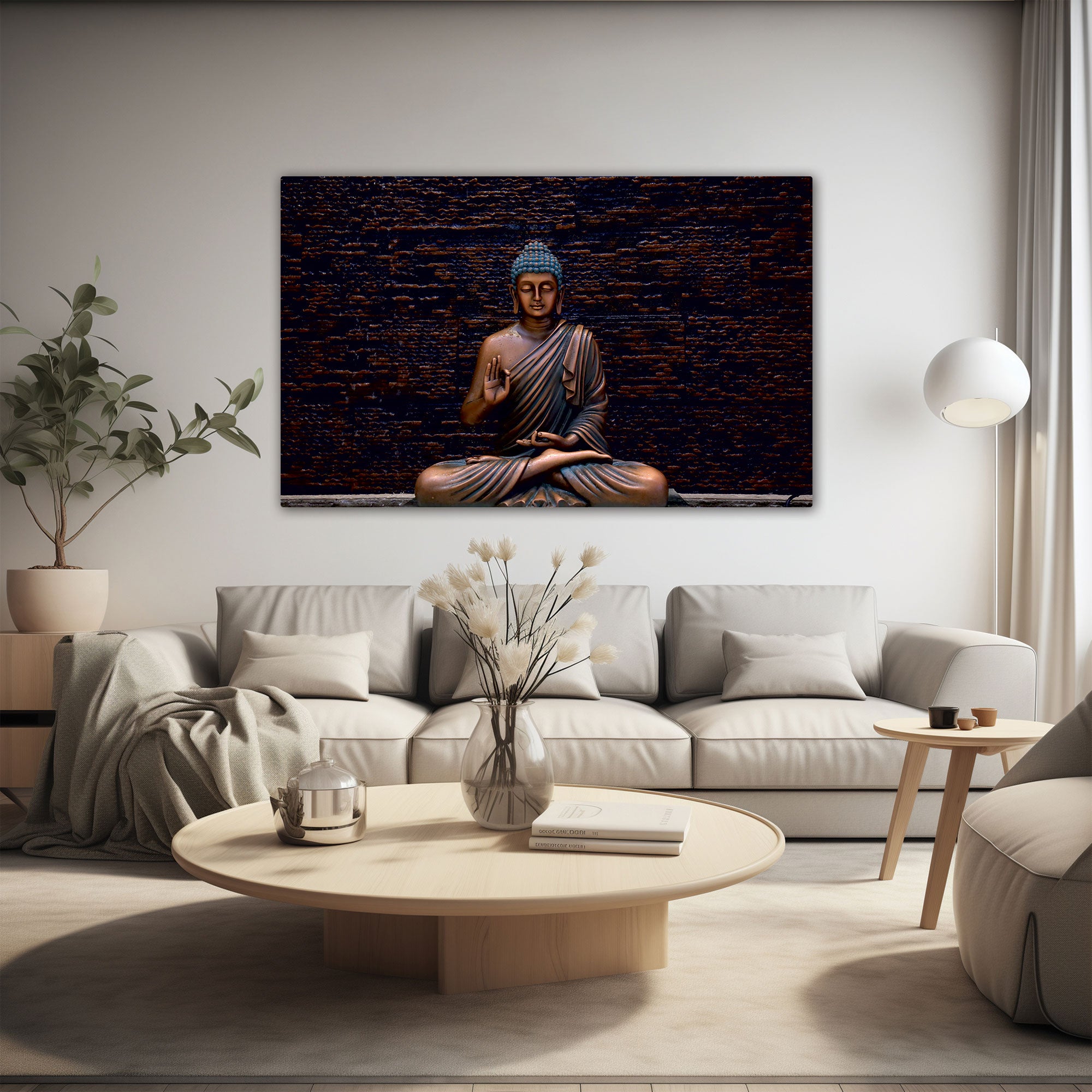Lord budhism Canvas painting with frame Big Size Wall Art for living room,Bedroom,Drawing room,Hotels