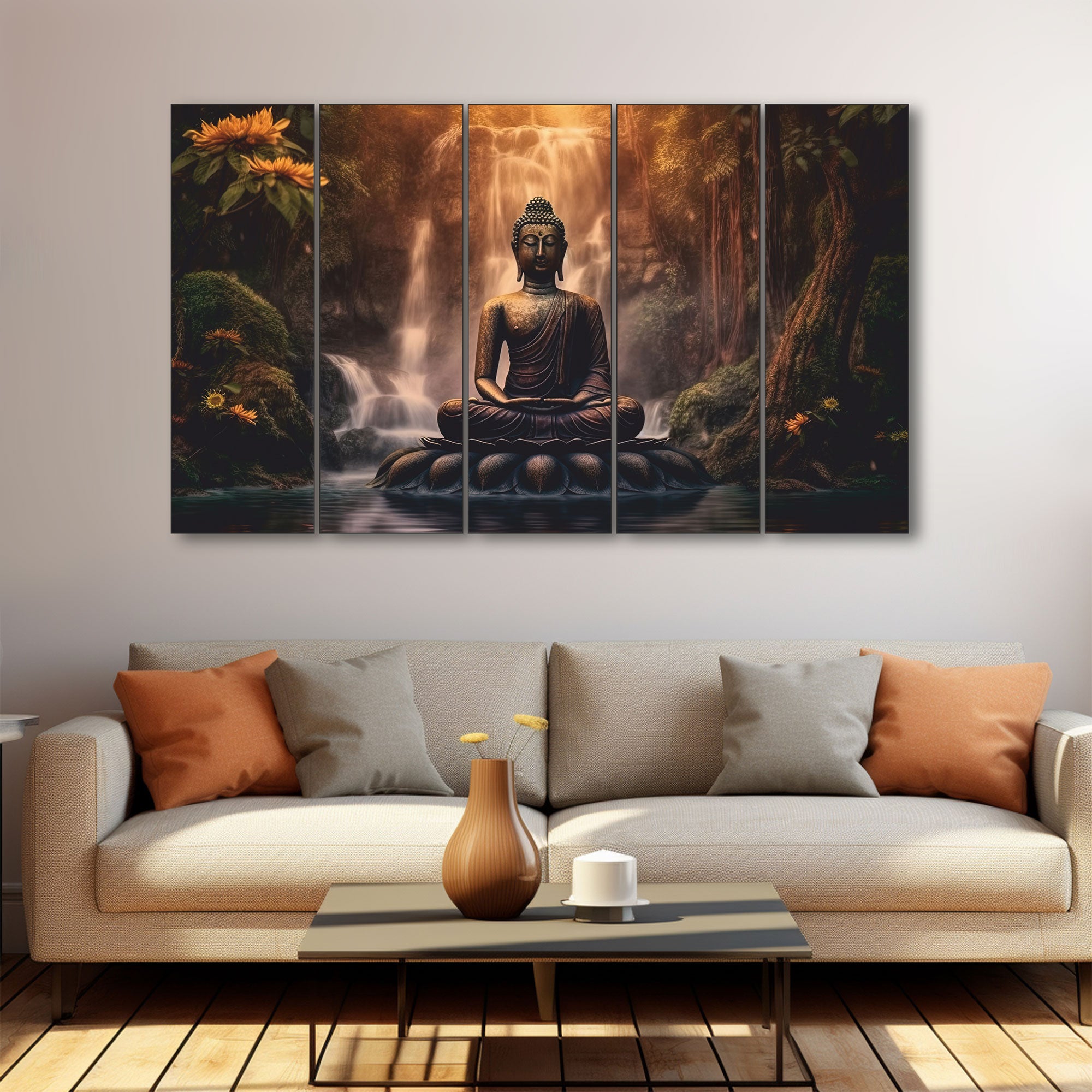 Lord Budha Painting with frame Big Size Wall Art for living room,Bedroom,Drawing room,Hotels