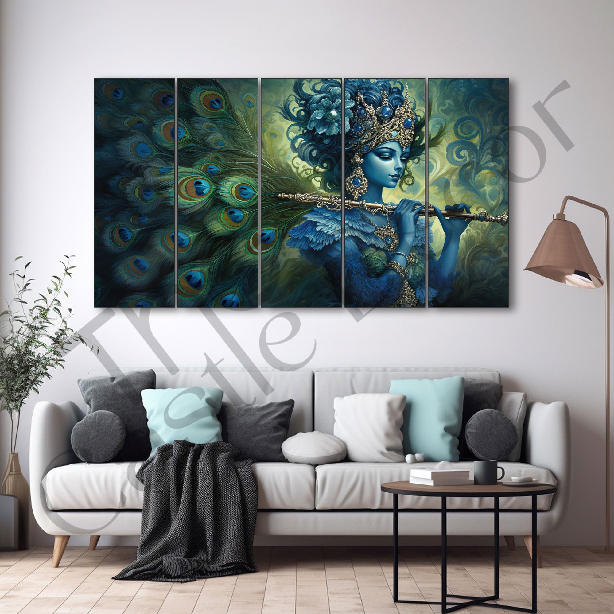 Krishna Ji Painting with frame Big Size Wall Art for living room,Bedroom,Drawing room,Hotels