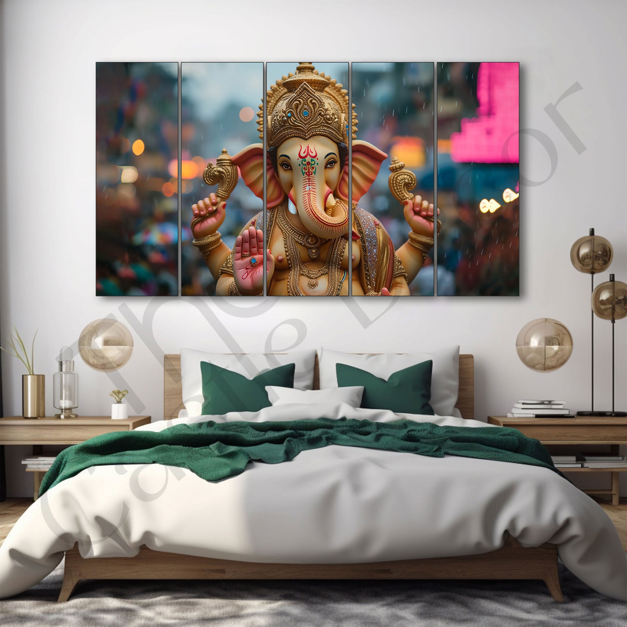 Lord Ganesha Painting with frame Big Size Wall Art for living room,Bedroom,Drawing room,Hotels