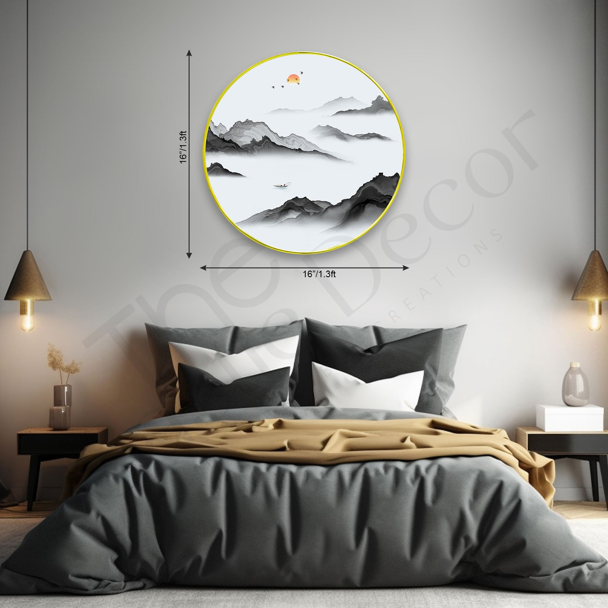 Nature Sparkle Wooden Wall Plate for Home Decoration Art-12