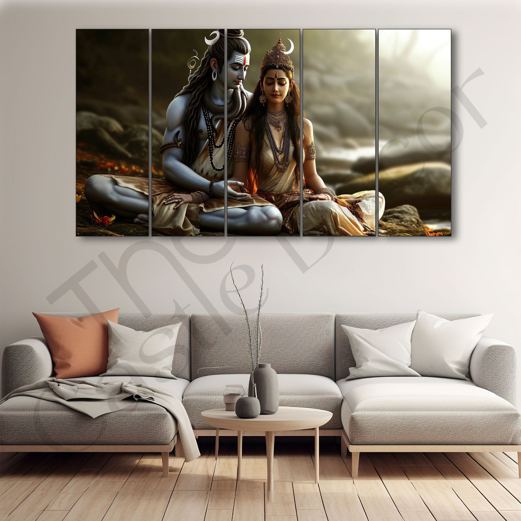 Shiv Parvati Painting with frame Big Size Wall Art for living room,Bedroom,Drawing room,Hotels