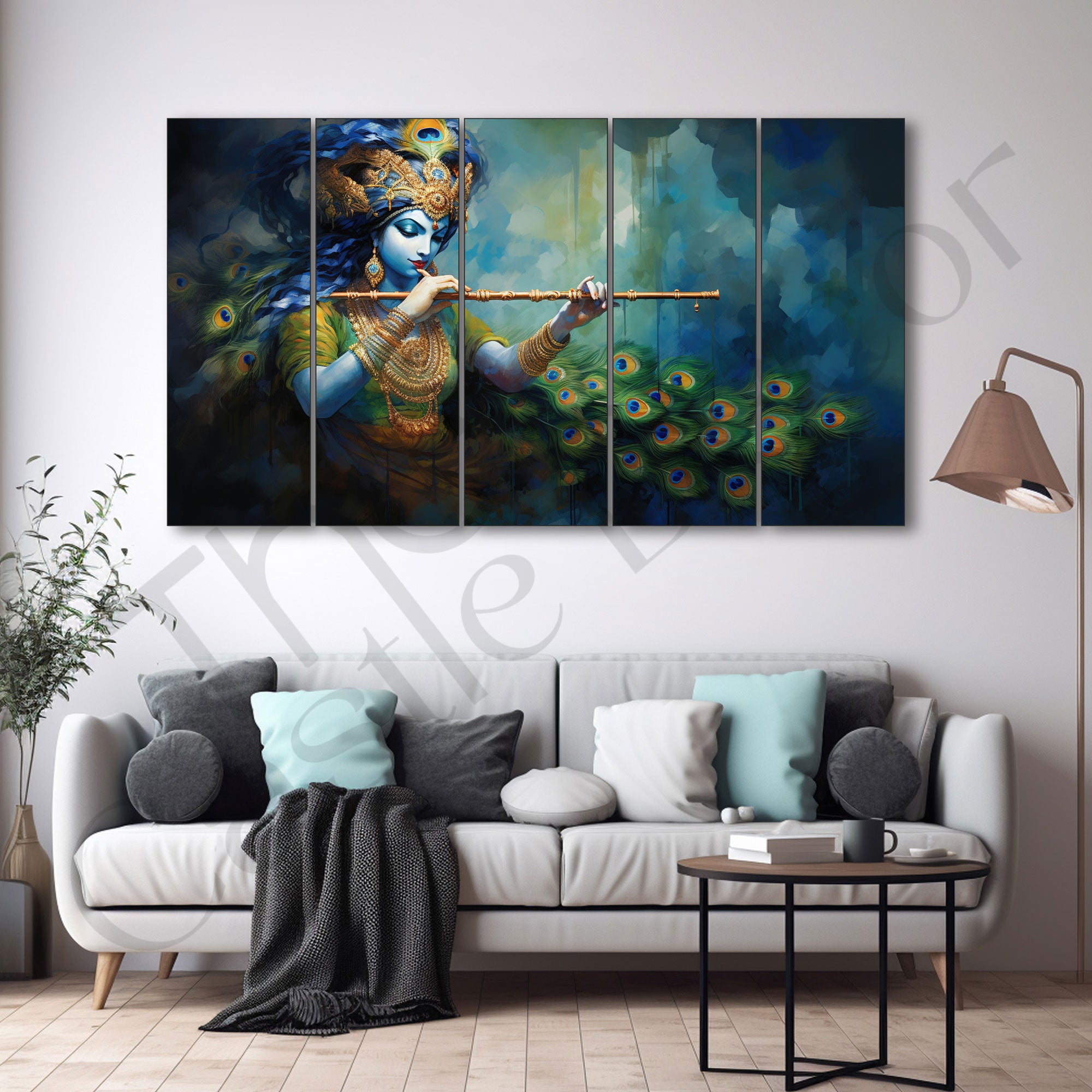 Krishna Ji Painting with frame Big Size Wall Art for living room,Bedroom,Drawing room,Hotels