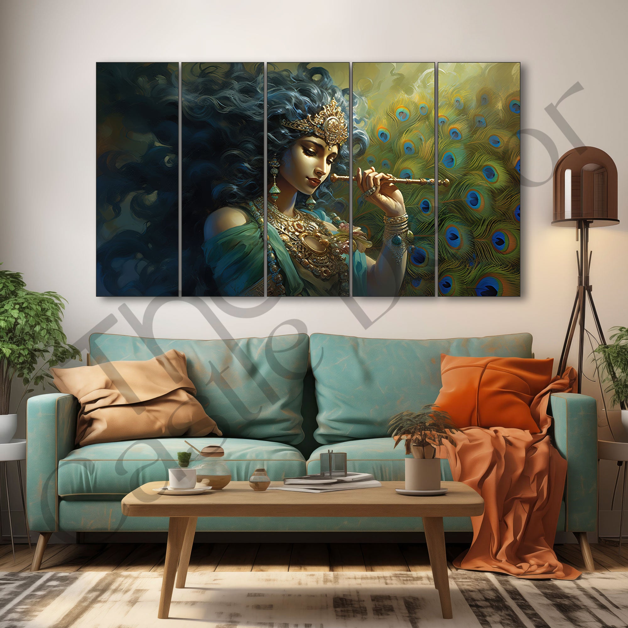 Krishna Ji Painting with frame Big Size Wall Art for living room,Bedroom,Drawing room,Hotels